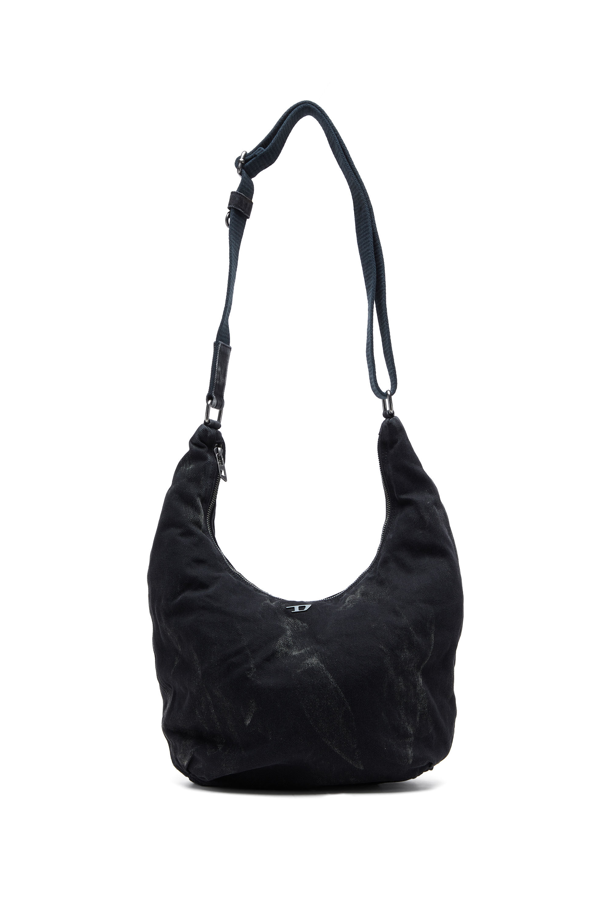 Diesel - RAVE HOBO X, Unisex's Rave - Hobo denim bag with zipper in Black - 1