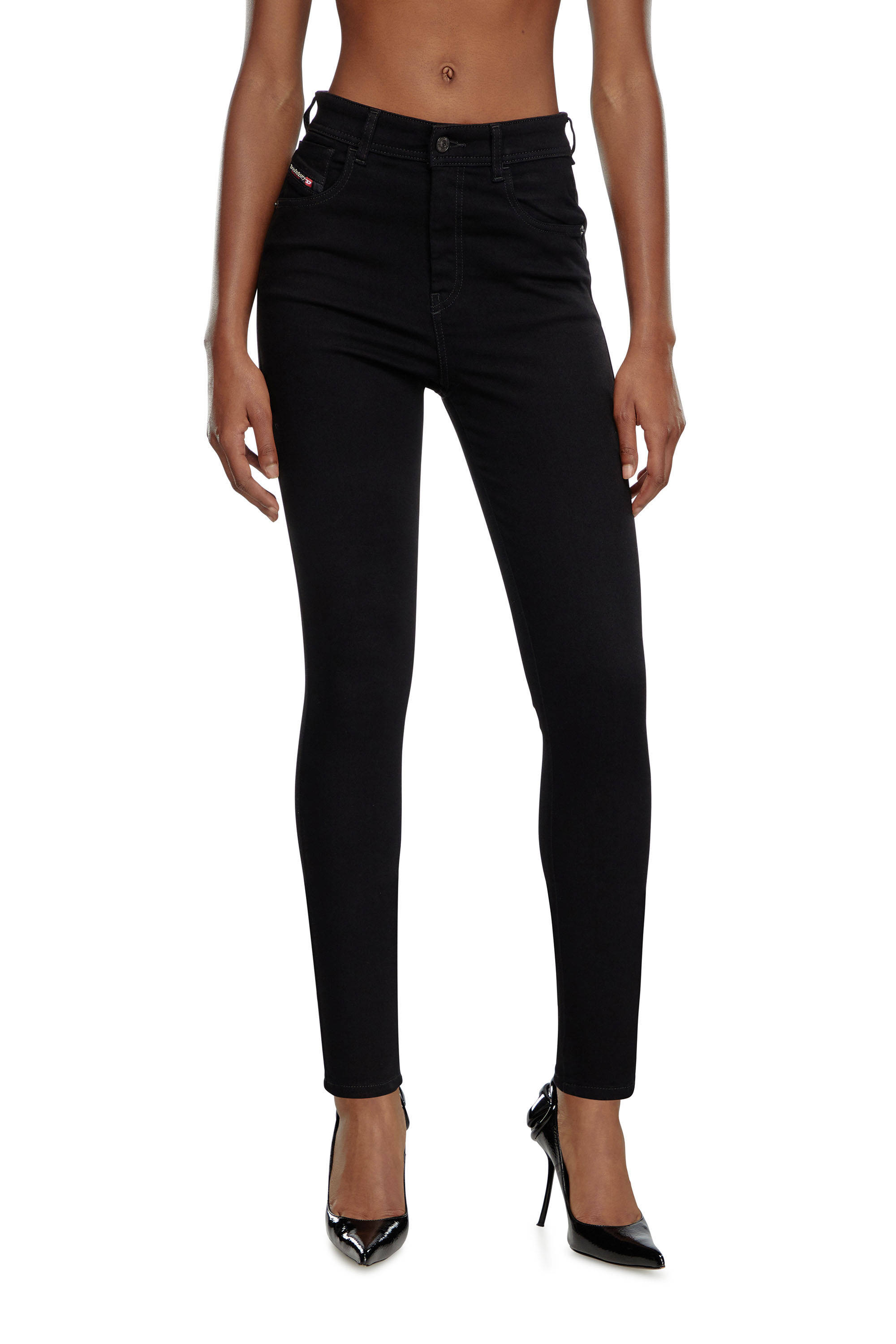 Diesel - Woman Super skinny Jeans 1984 Slandy-High 069EF, Black/Dark grey - Image 3