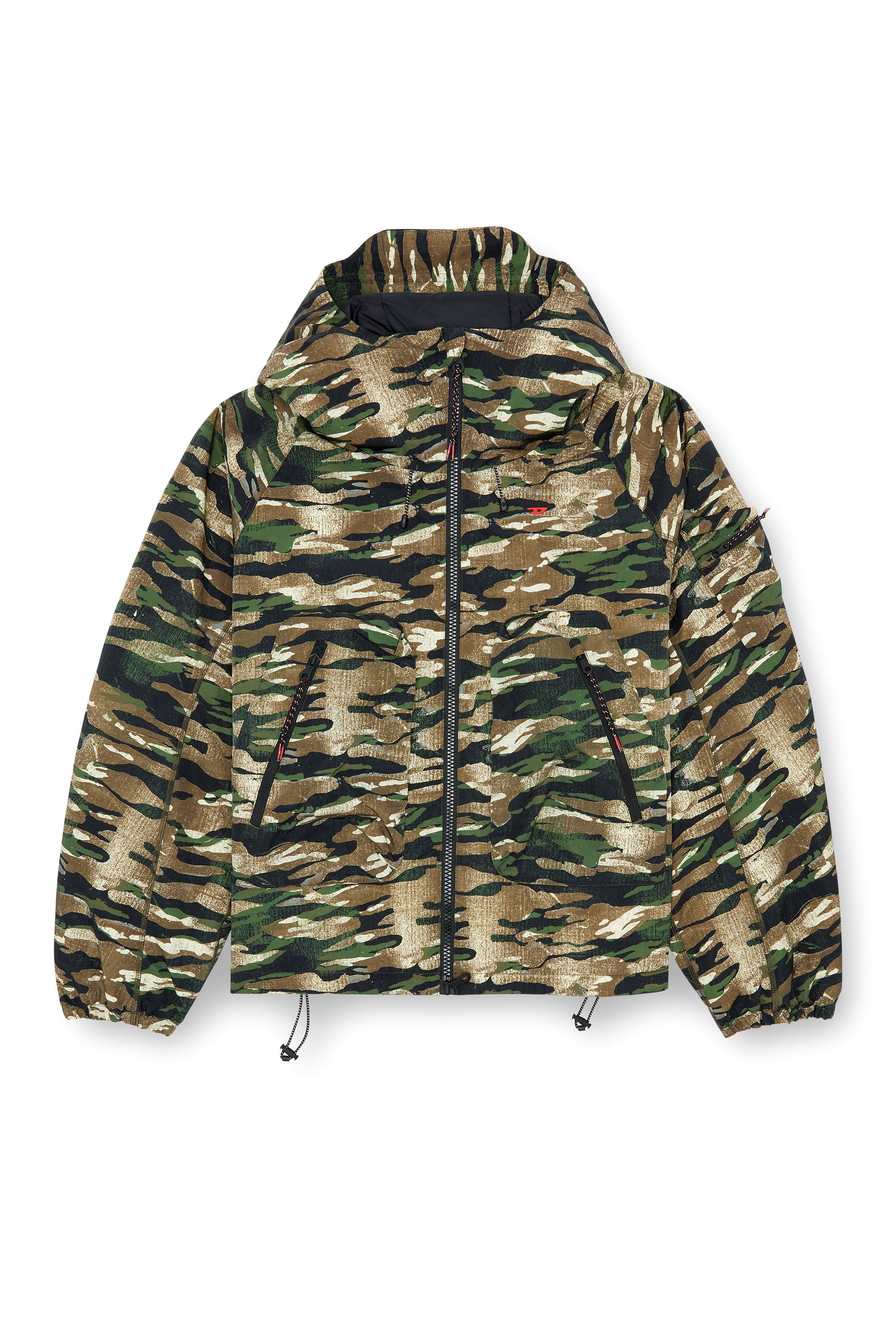 Diesel - AMWT-BERNARD-WT24, Man's Camouflage hooded jacket in Green/Brown - 2