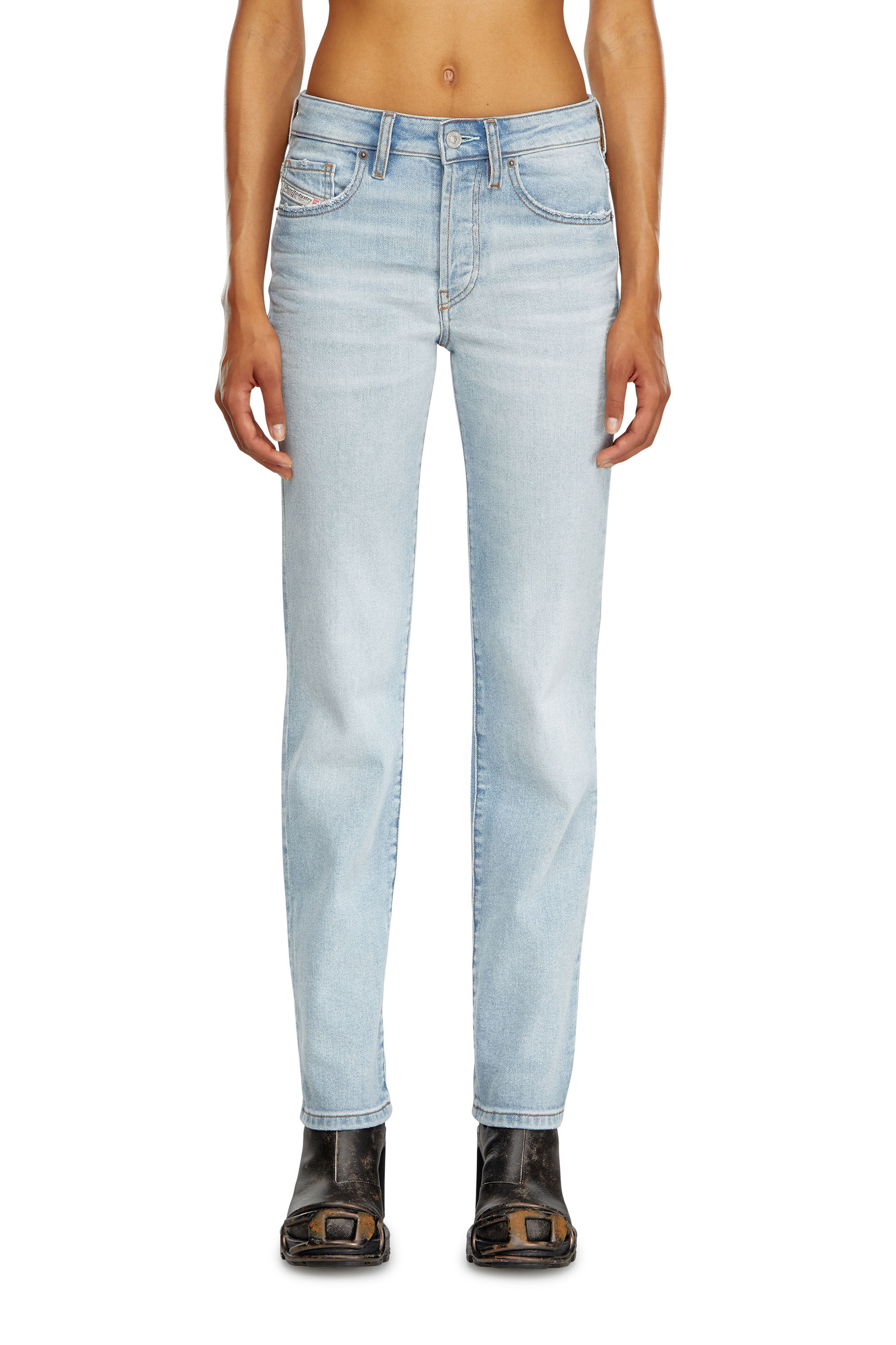 Diesel - Woman's Straight Jeans 1989 D-Mine 0GRDM, Light Blue - 3