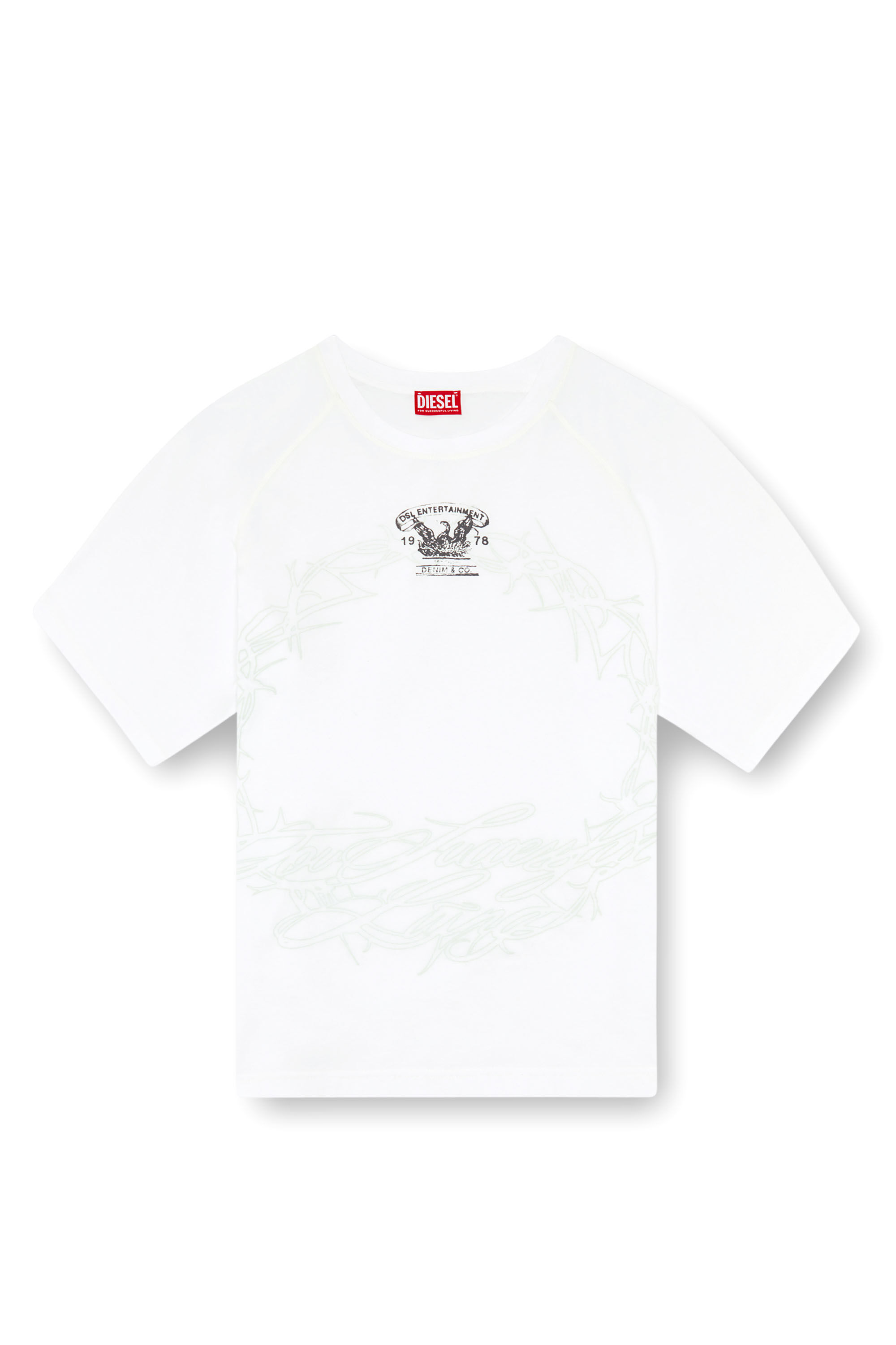 Diesel - T-ROXT-Q1, Man's T-shirt with inside-out print in White - 2