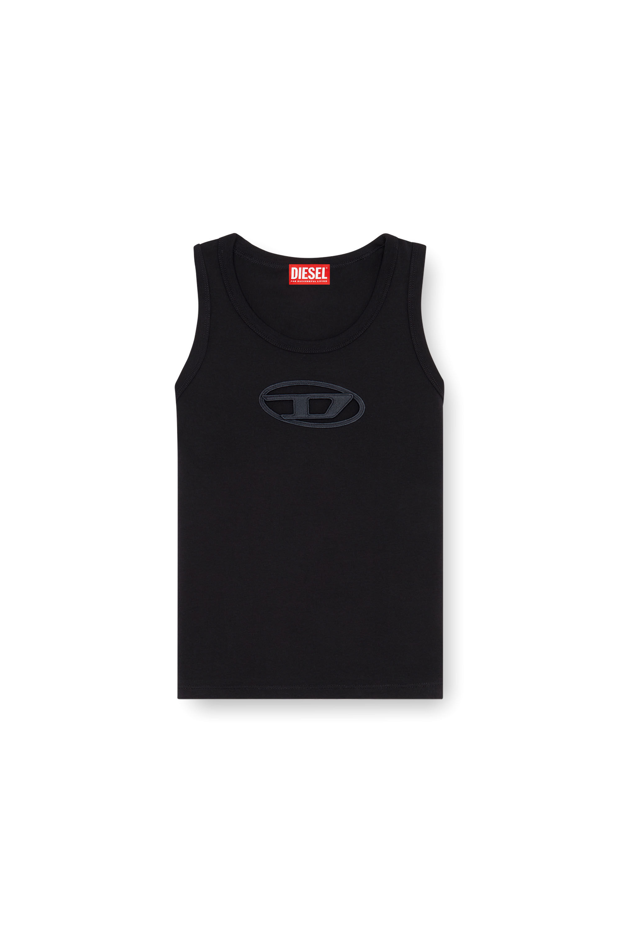 Diesel - T-LYNYS-OD, Woman's Tank top with cut-out Oval D logo in Black - 2