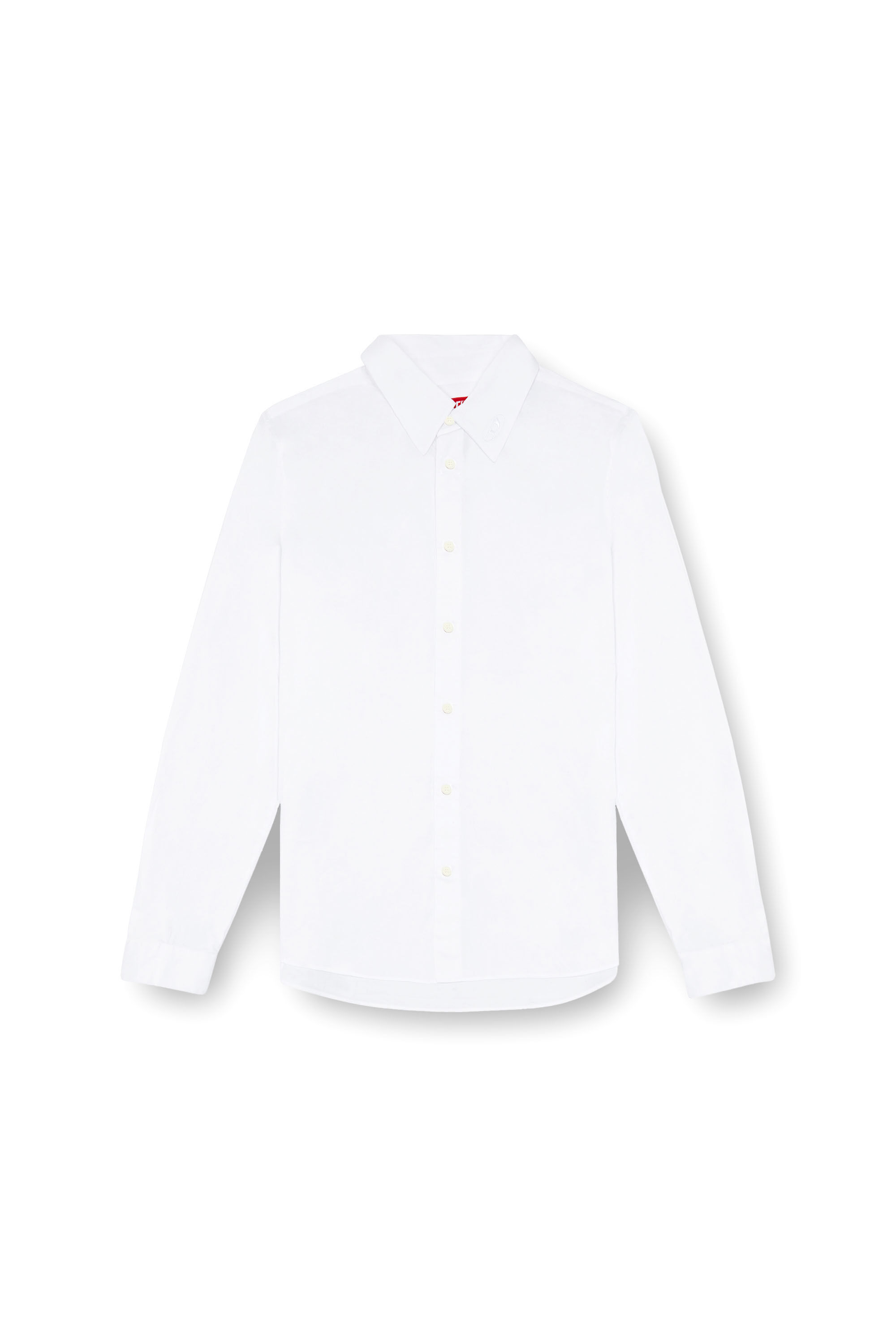 Diesel - S-FITTY-A, Man's Formal shirt with logo-embroidered collar in White - 2