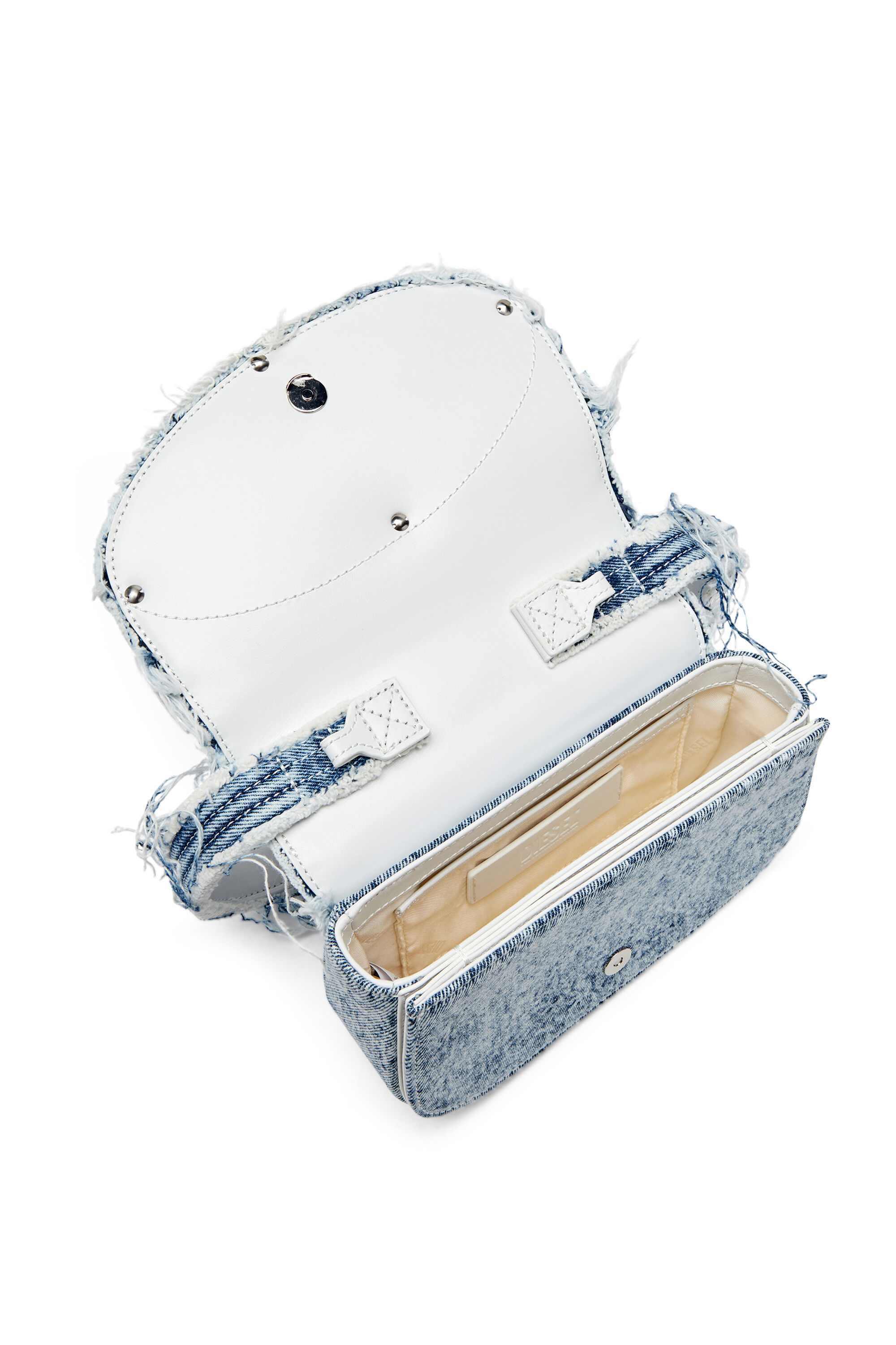Diesel - 1DR, Woman's 1DR-Iconic shoulder bag in frayed denim in Blue - 5