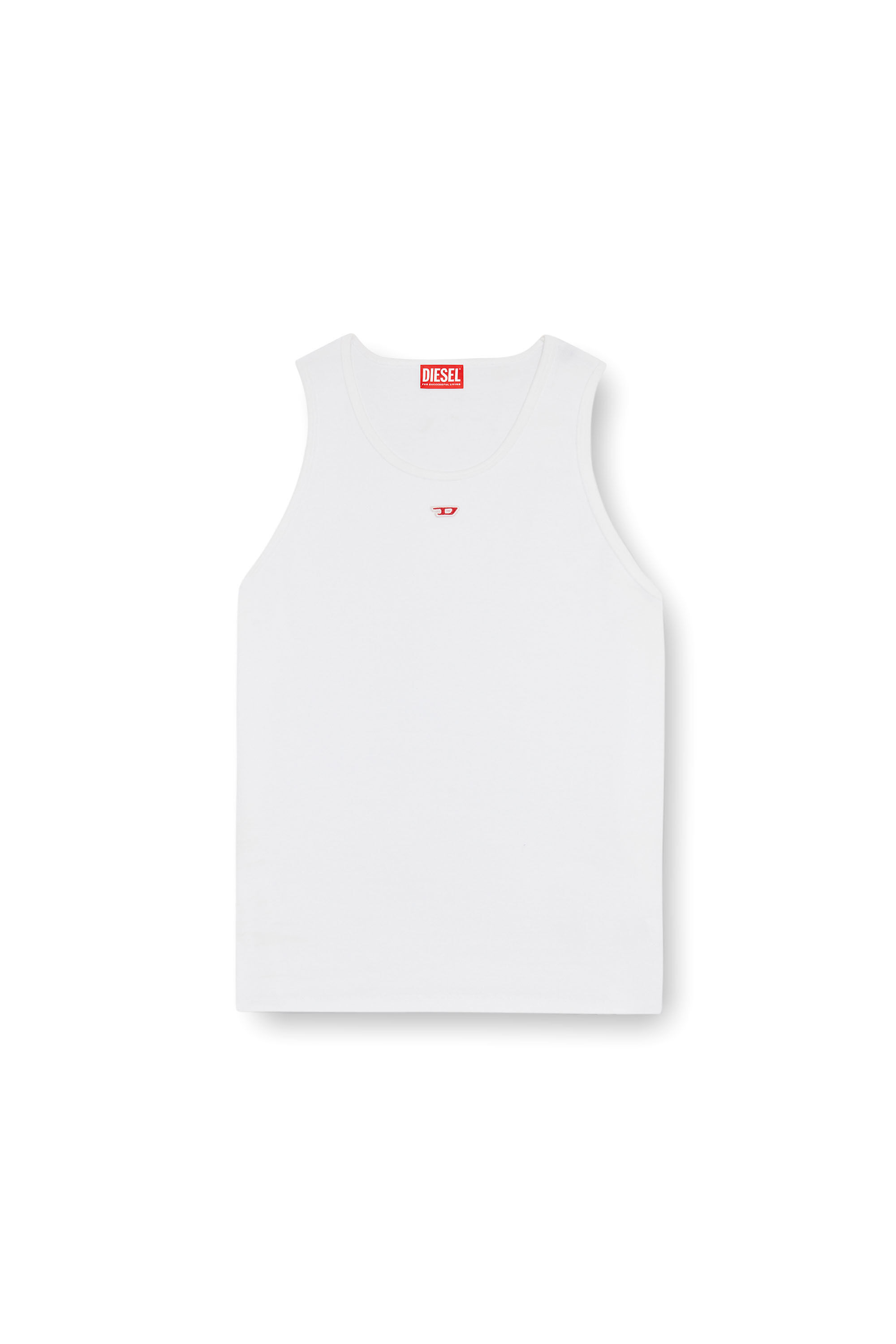 Diesel - T-LIFTY-D, Man's Tank top with mini D logo patch in White - 2