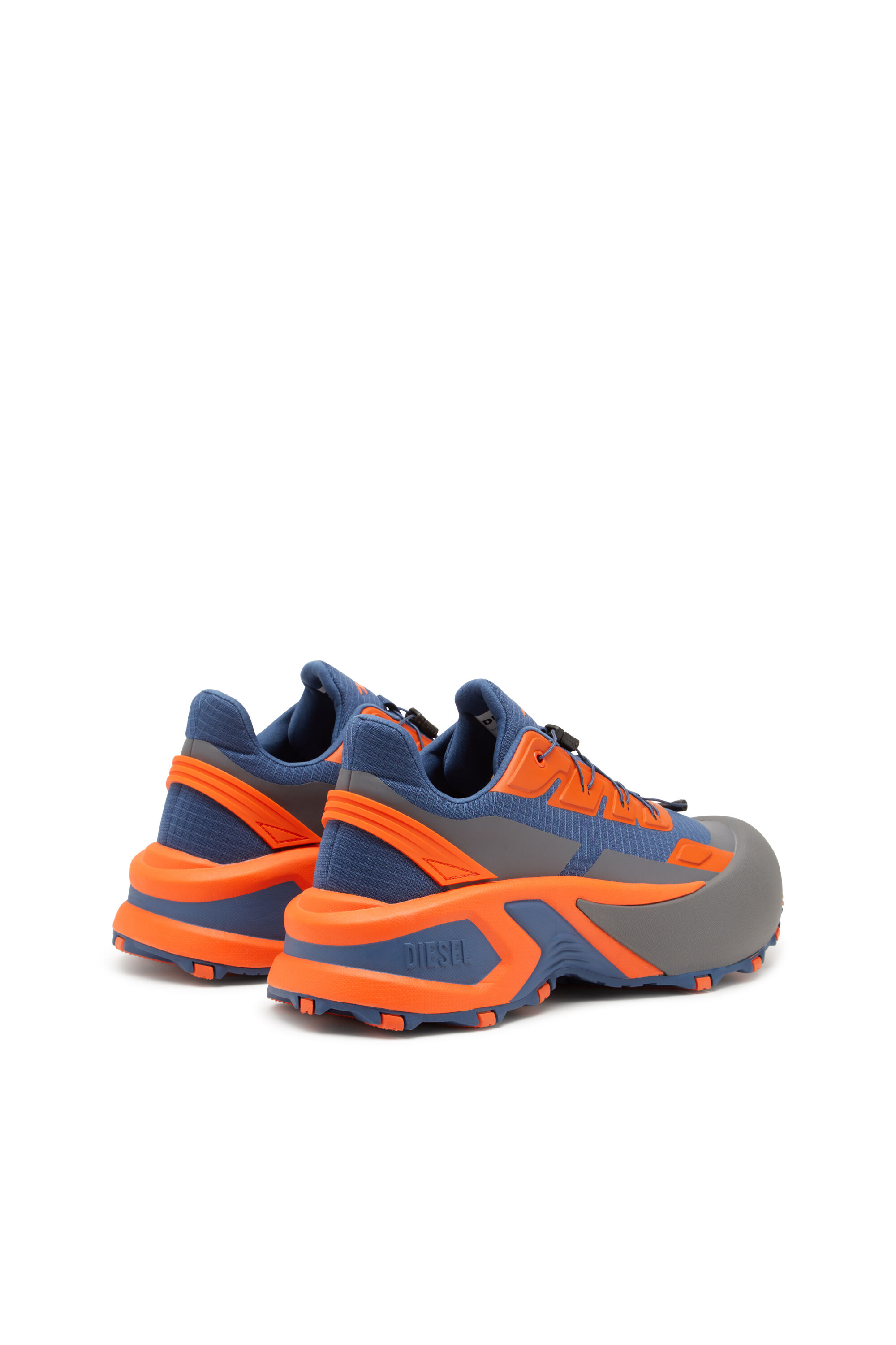 Diesel - D-CAGE RUNNER, Man's D-Cage Runner-Sneakers in TPU-trimmed ripstop in Blue/Orange - 3