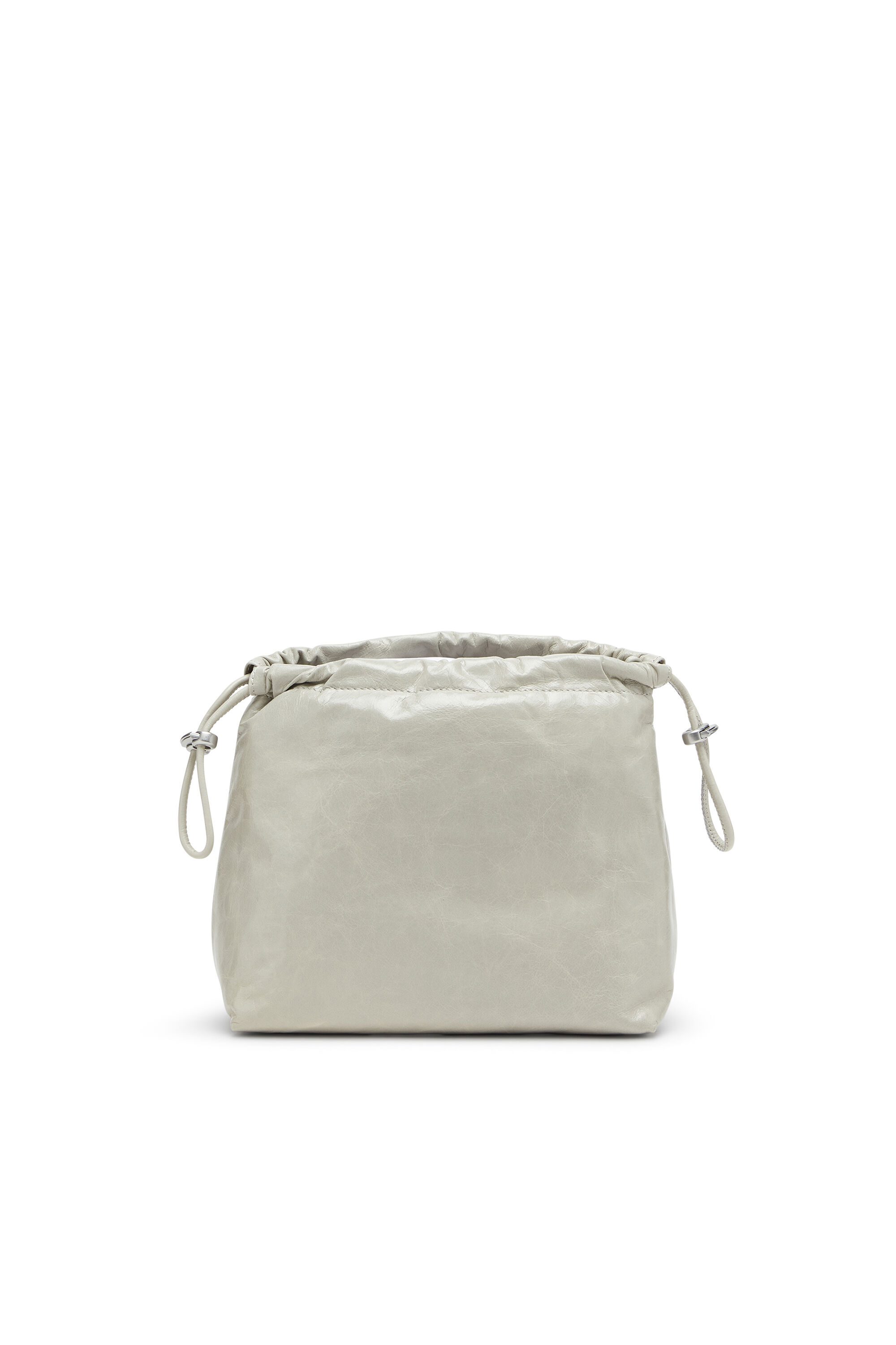 Diesel - SCRUNCH-D BUCKET, Woman's Scrunch-D-Bucket bag in shiny wrinkled leather in White - 2