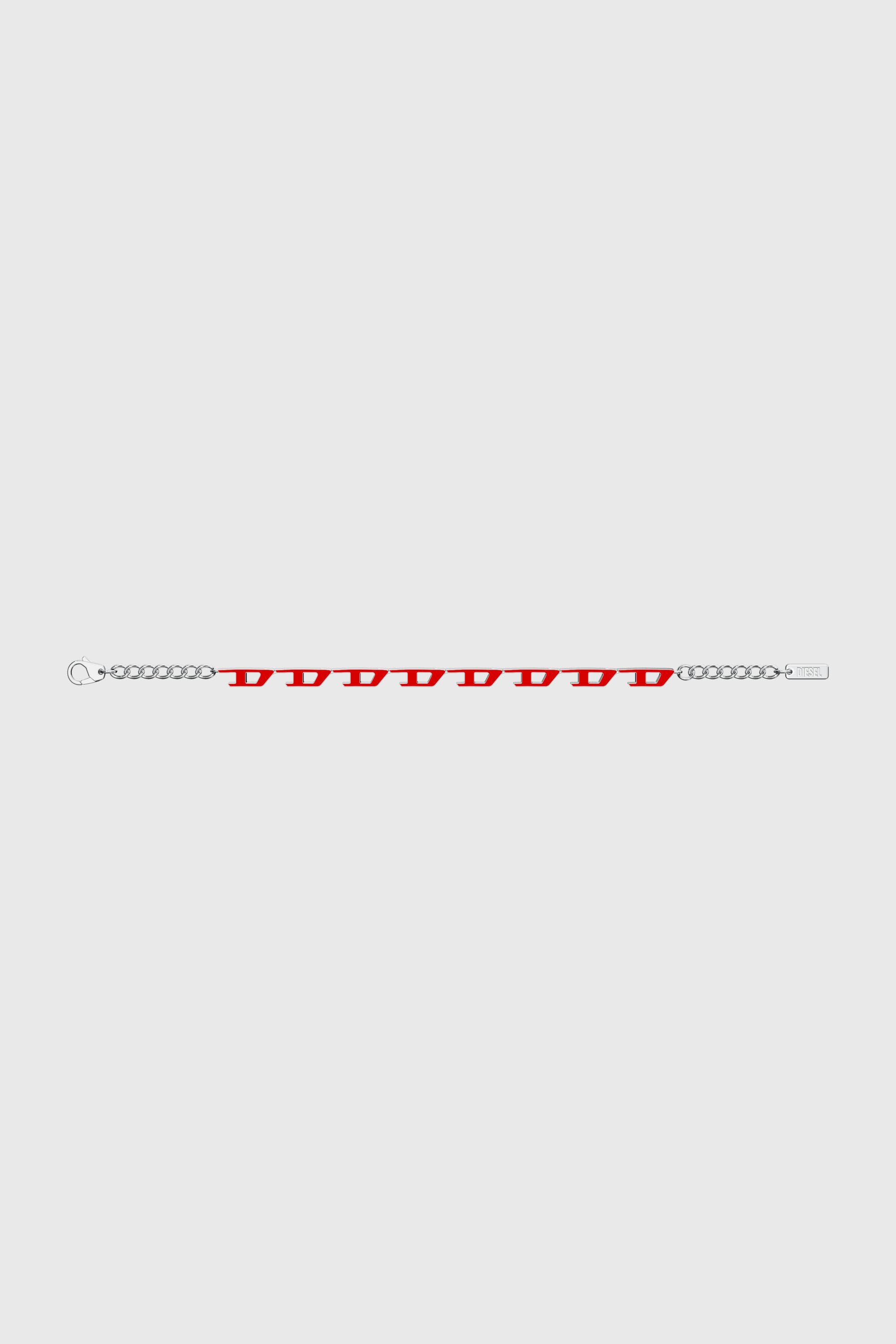 Diesel - DX1690040 JEWELLERY, Unisex's Stainless steel bracelet in Silver/Red - 4