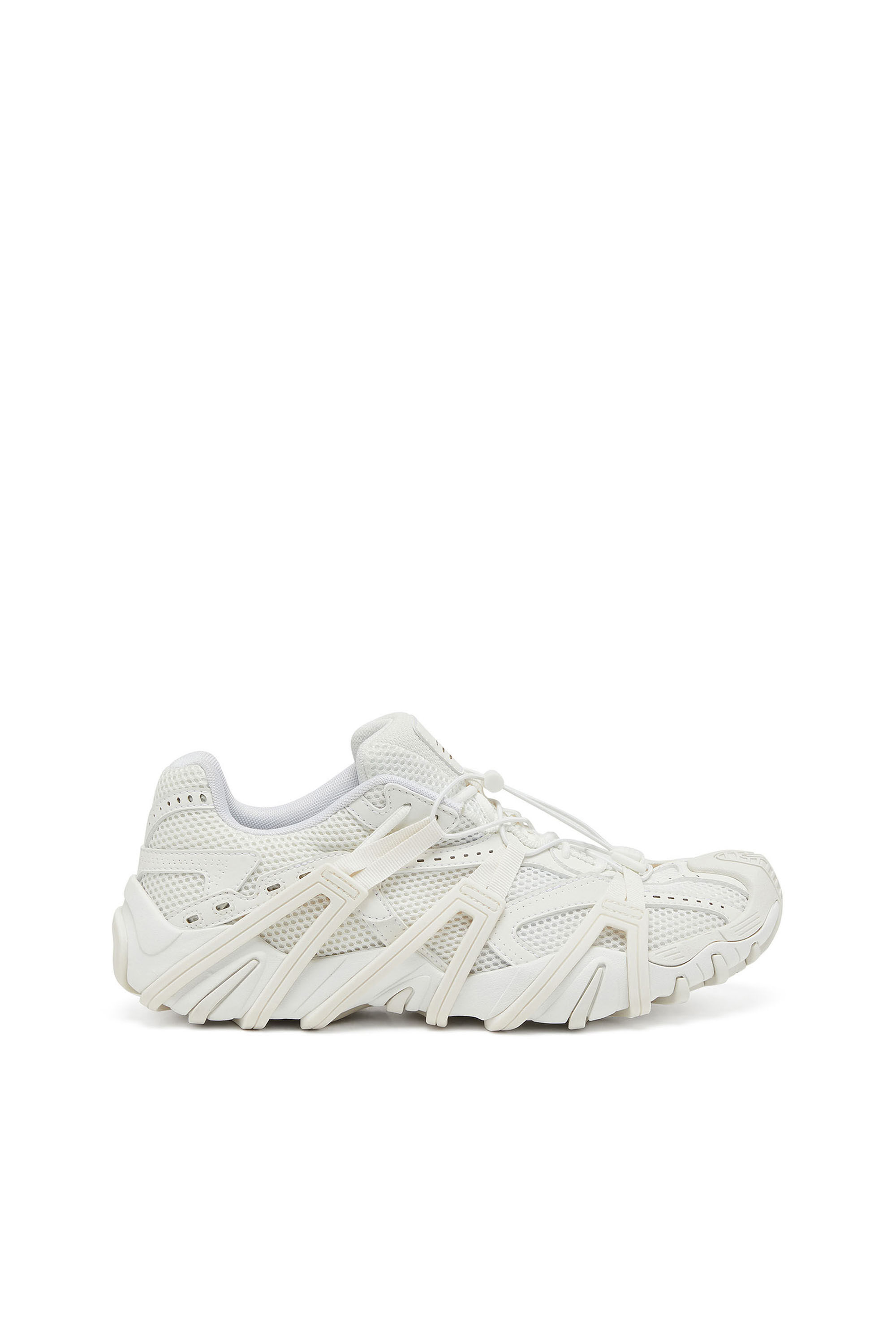 Diesel - S-PROTOTYPE CR LACE X, Man's S-Prototype Cr-Mesh and PU sneakers with double lacing in White - 1