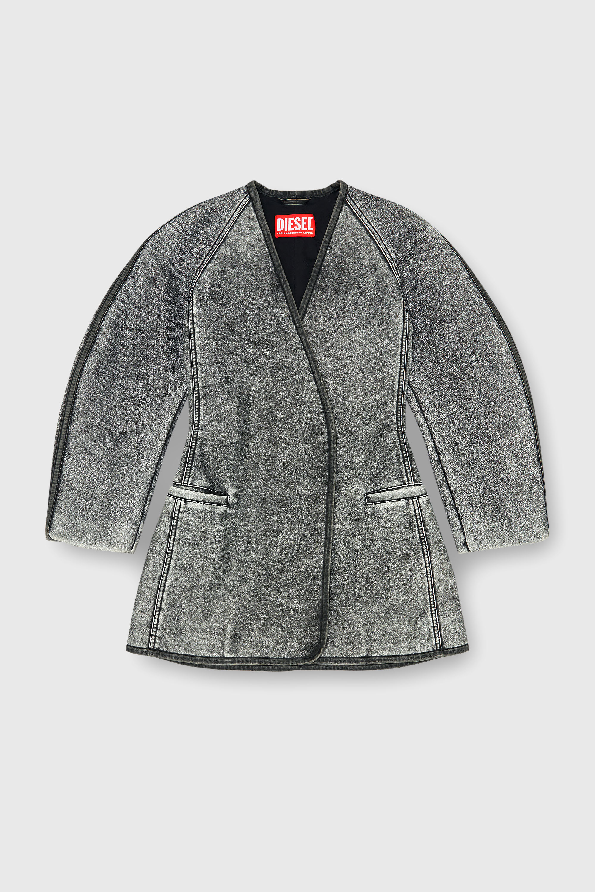 Diesel - G-ALAX, Woman's Cardigan jacket with cocoon sleeves in Grey - 2