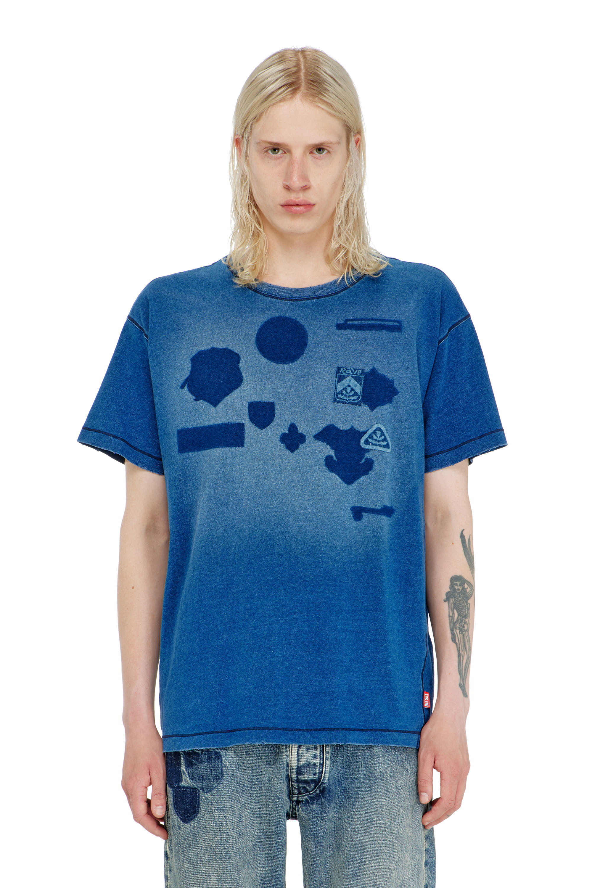 Diesel - T-NOX, Man's T-shirt with shadow-effect patches in null - 5