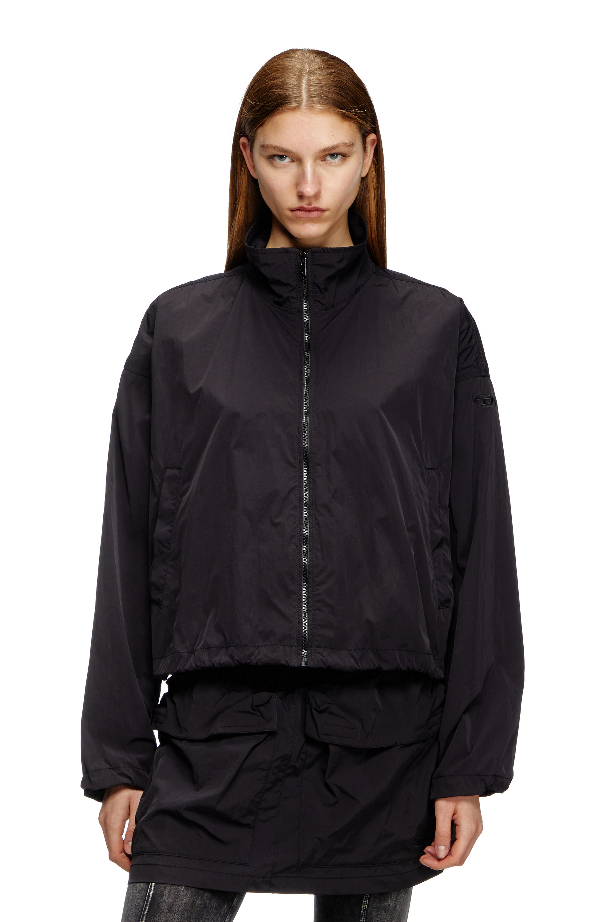 G-LEAM, Black Diesel - G-LEAM, Woman's Windbreaker in compact nylon in Black - 3