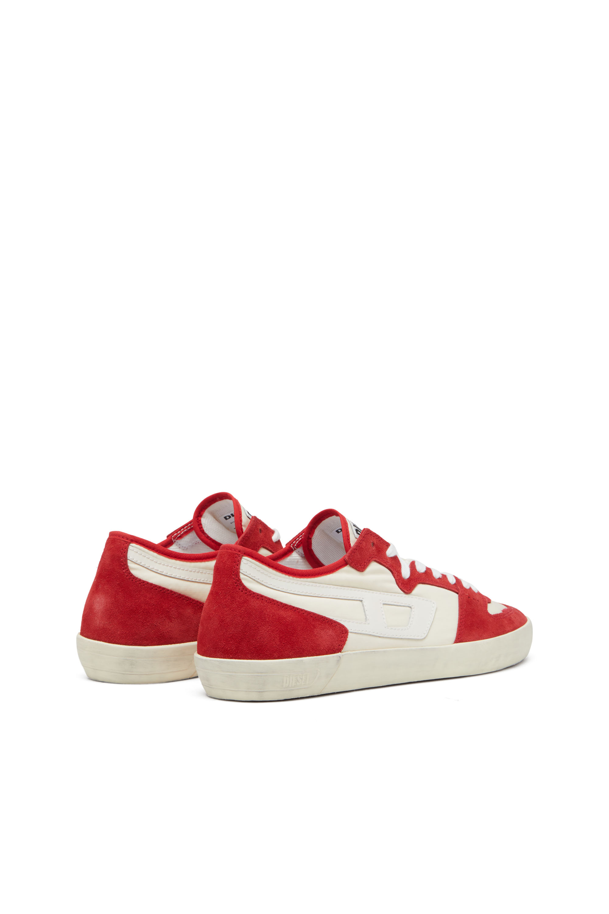 Diesel - S-LEROJI D-1 LOW, Man's Sneakers in padded ripstop and suede in Red/White - 3