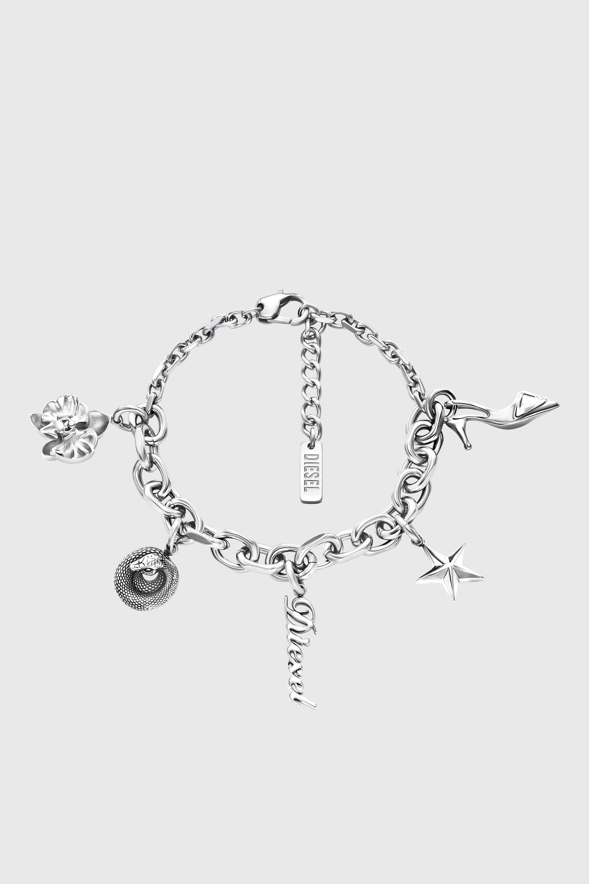 Diesel - DX1744040, Unisex's Stainless steel charm bracelet in Silver - 1