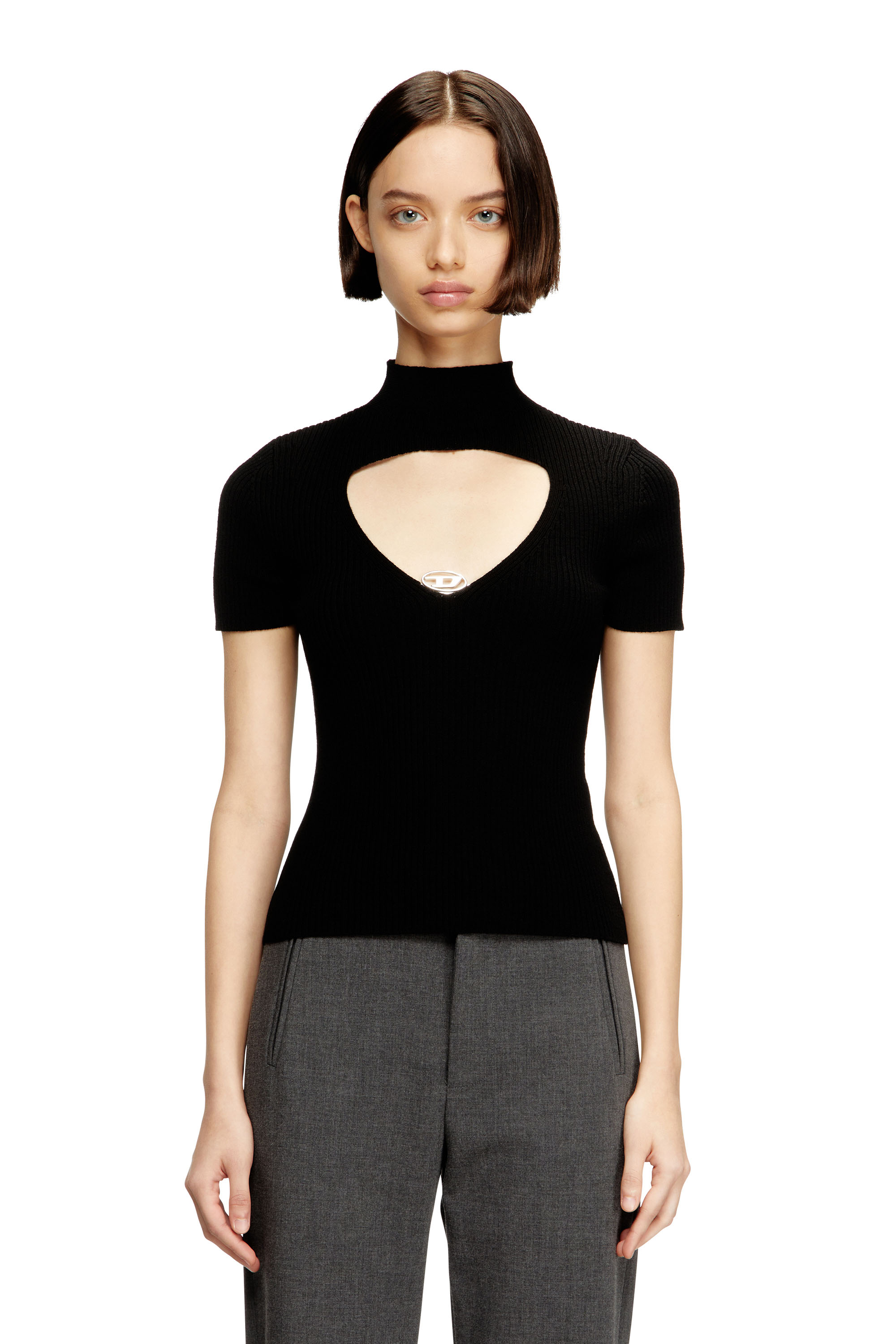 Diesel - M-OLIVE, Woman's Cut-out wool-knit top in null - 1