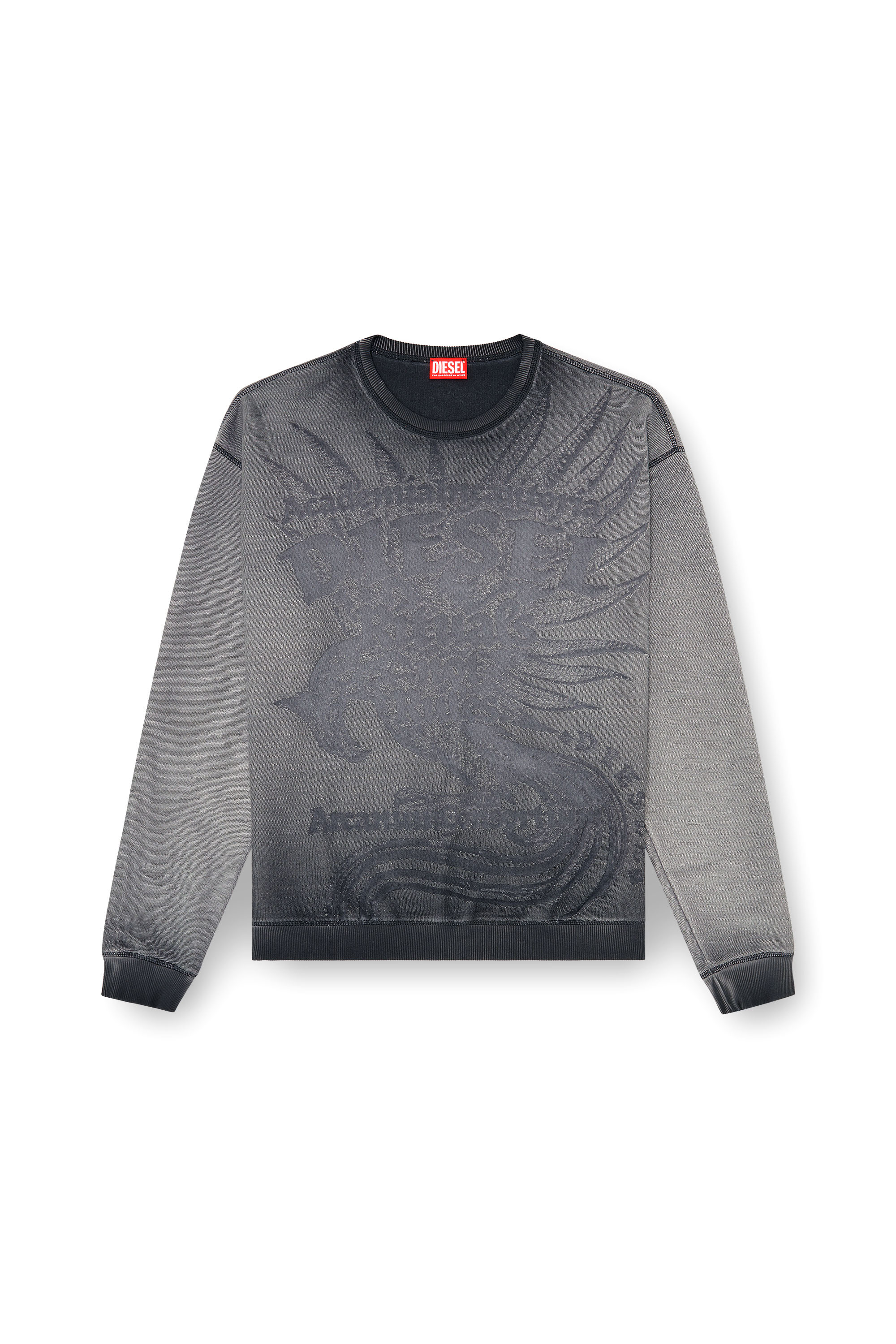 Diesel - S-ARON-RAW, Man's Sweatshirt with d&eacute;vor&eacute; print in null - 2