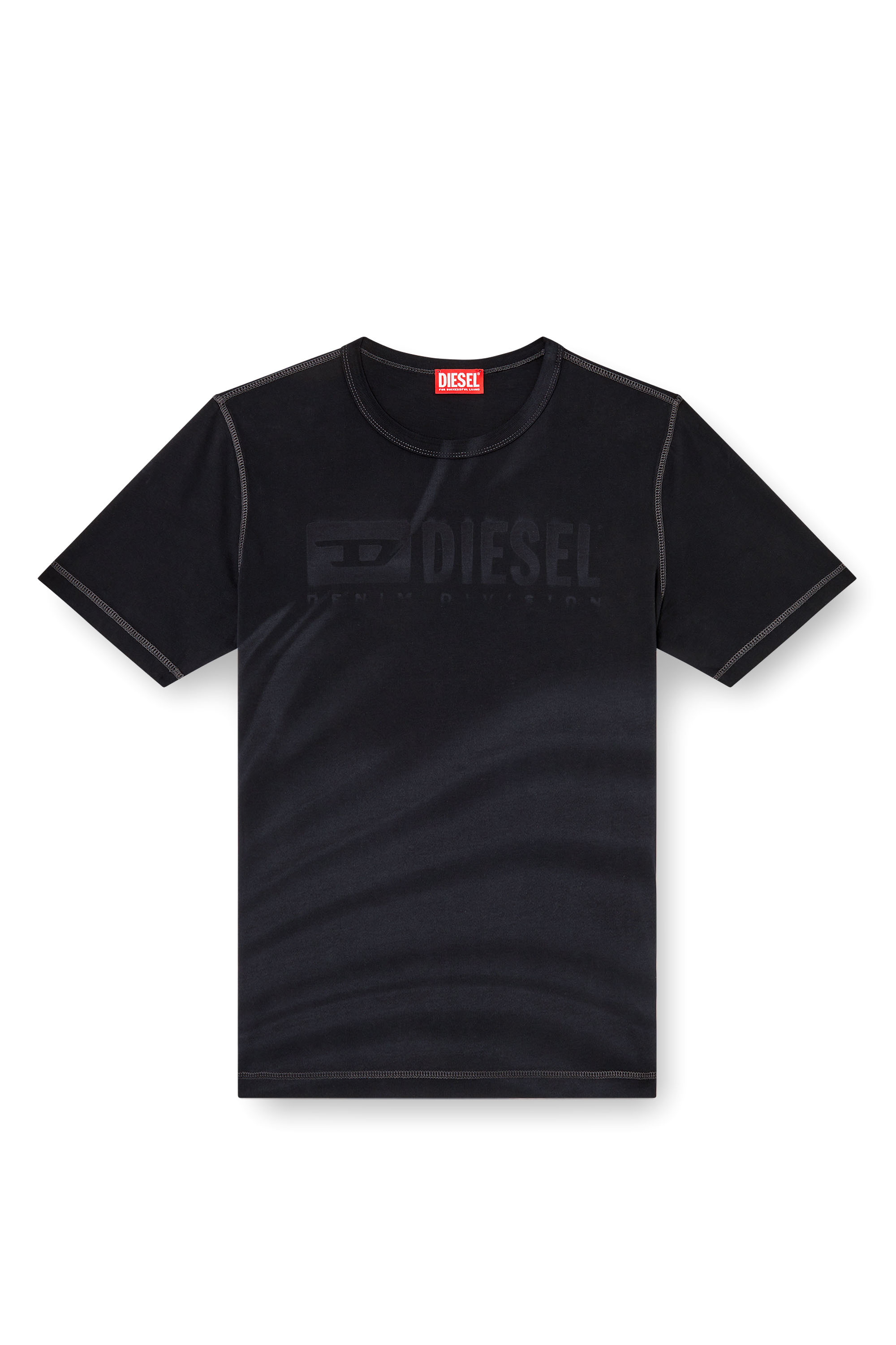 Diesel - T-ADJUST-R13, Man's Laser-faded logo T-shirt in Black - 2