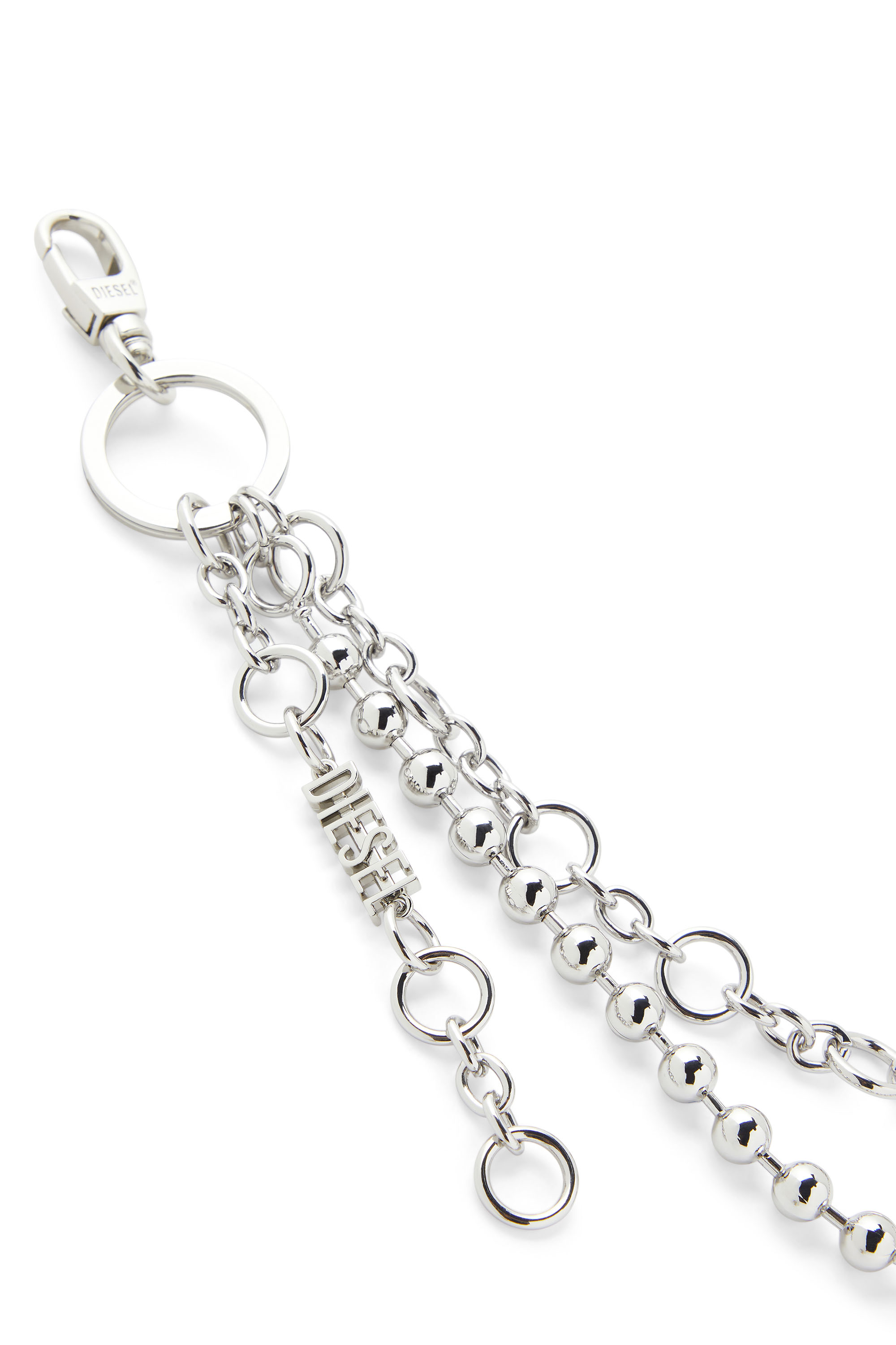 Diesel - CHAIN-D M, Woman's Layered chain charm with heart and Diesel pendant in Silver - 2