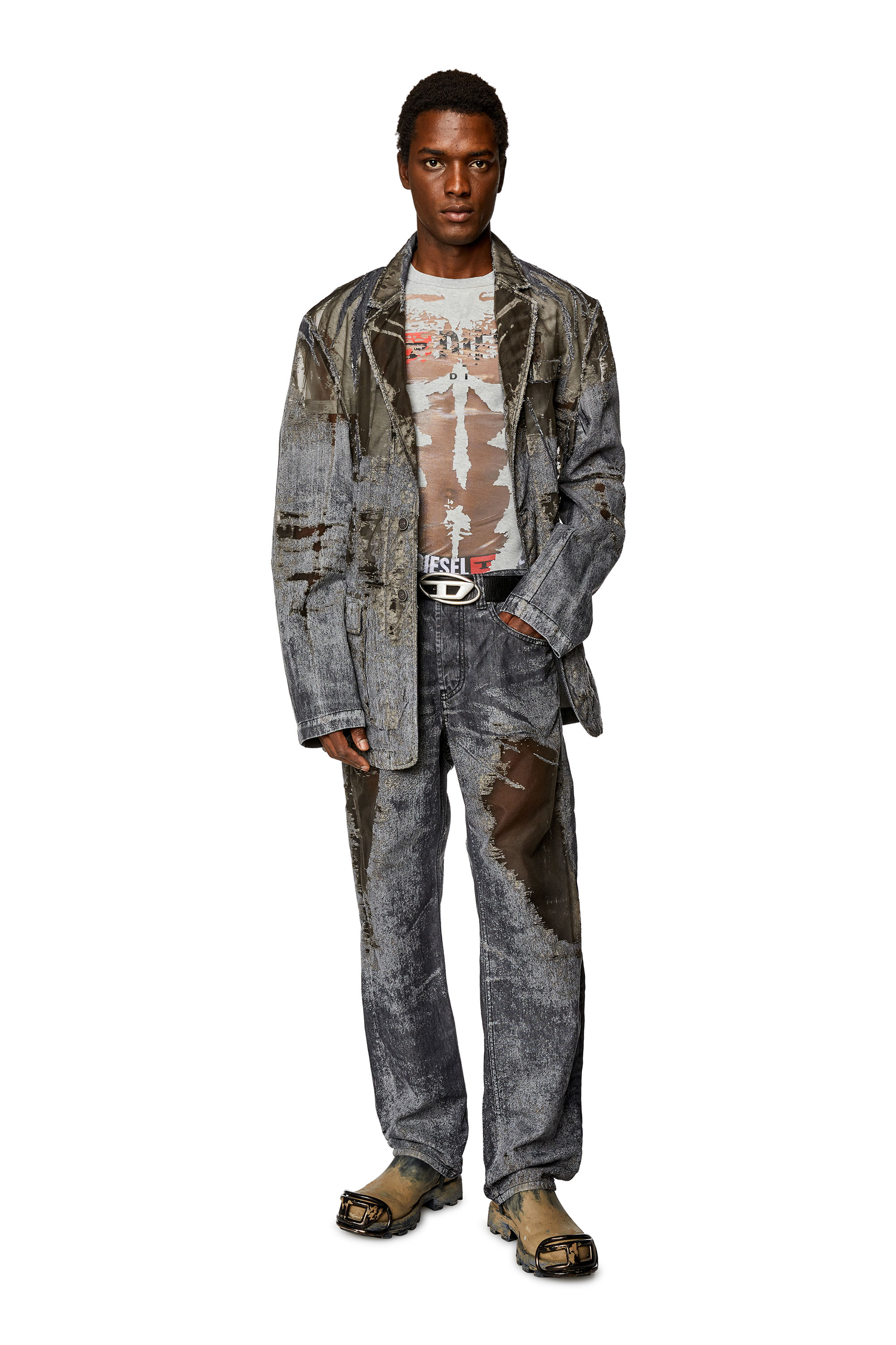 Diesel - Straight Jeans 2010 D-Macs 007T7, Black/Dark grey - Image 4