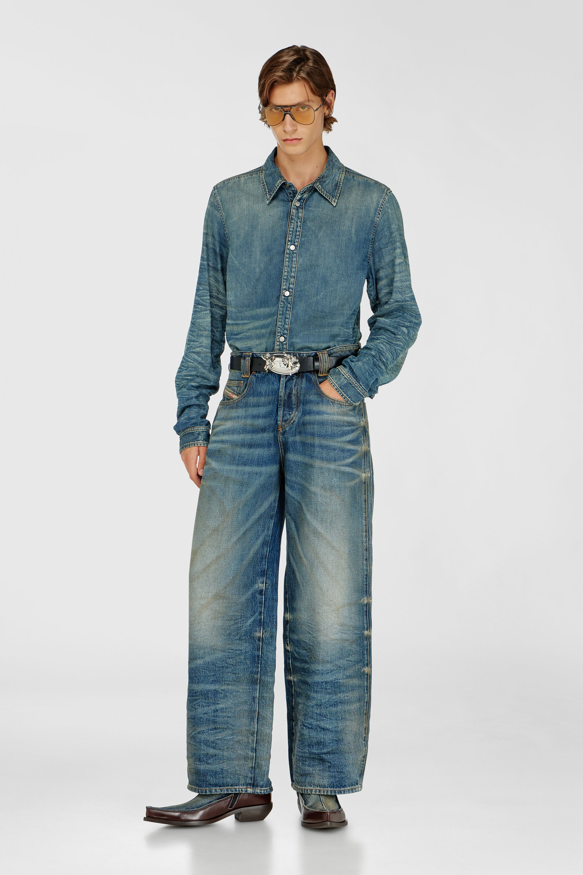 Diesel - Unisex's Relaxed Jeans 1982 D-Hakou 007GC, Medium blue - 1