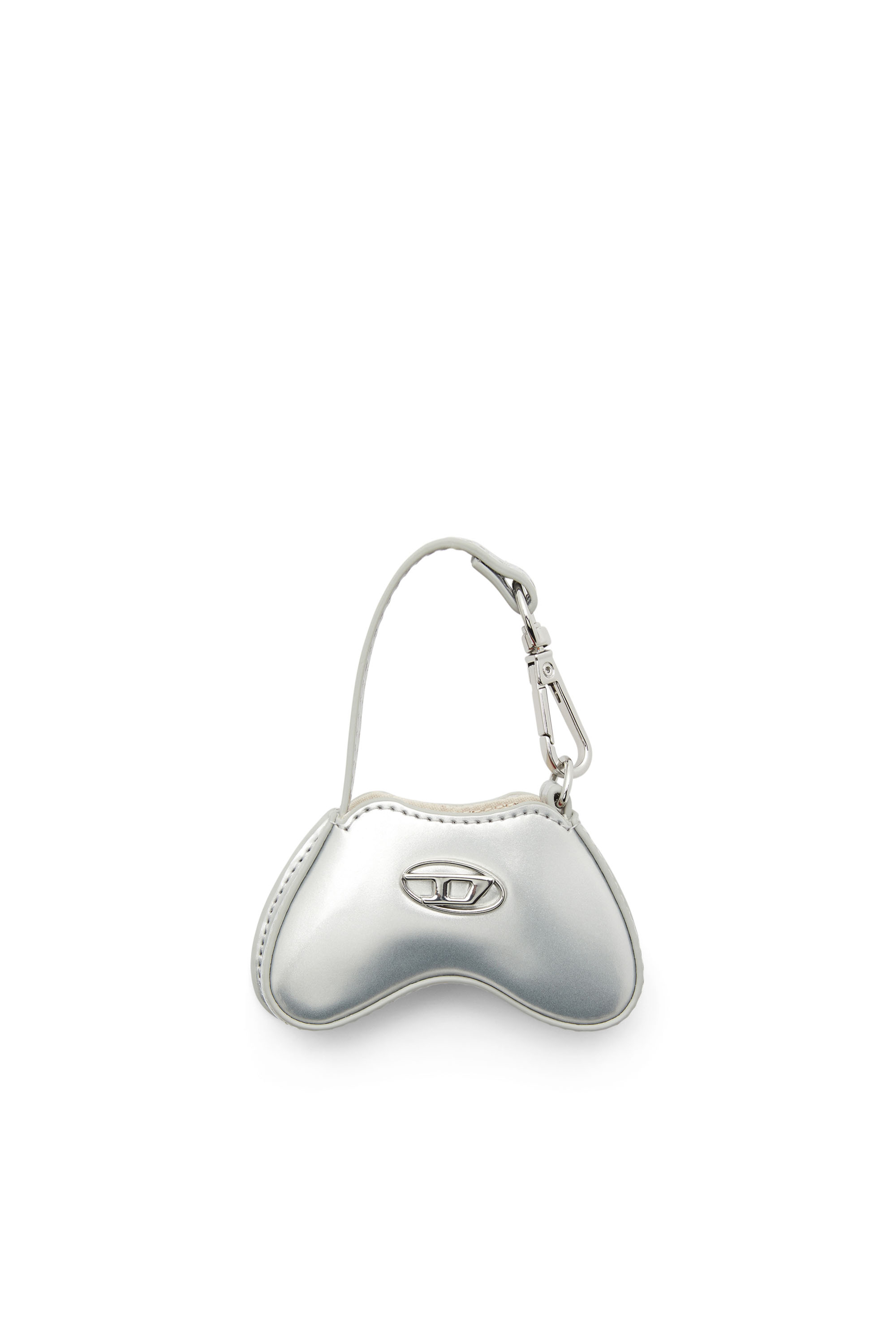 Diesel - PLAY CHARMS, Woman's Glossy bag charm with mirror in Silver - 1