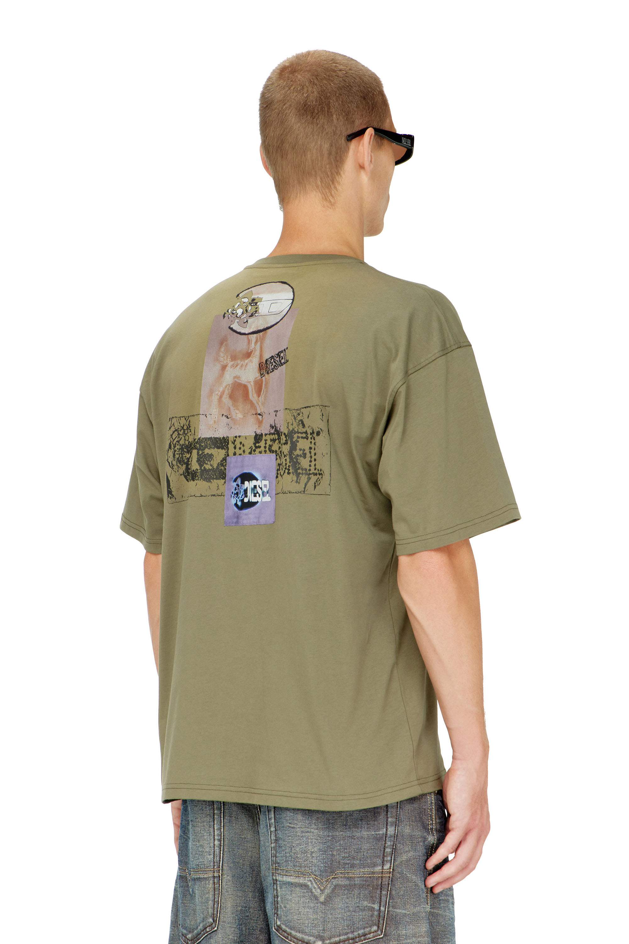 Diesel - T-BOXT-AA17, Man's T-shirt with graphic print and patches in null - 4