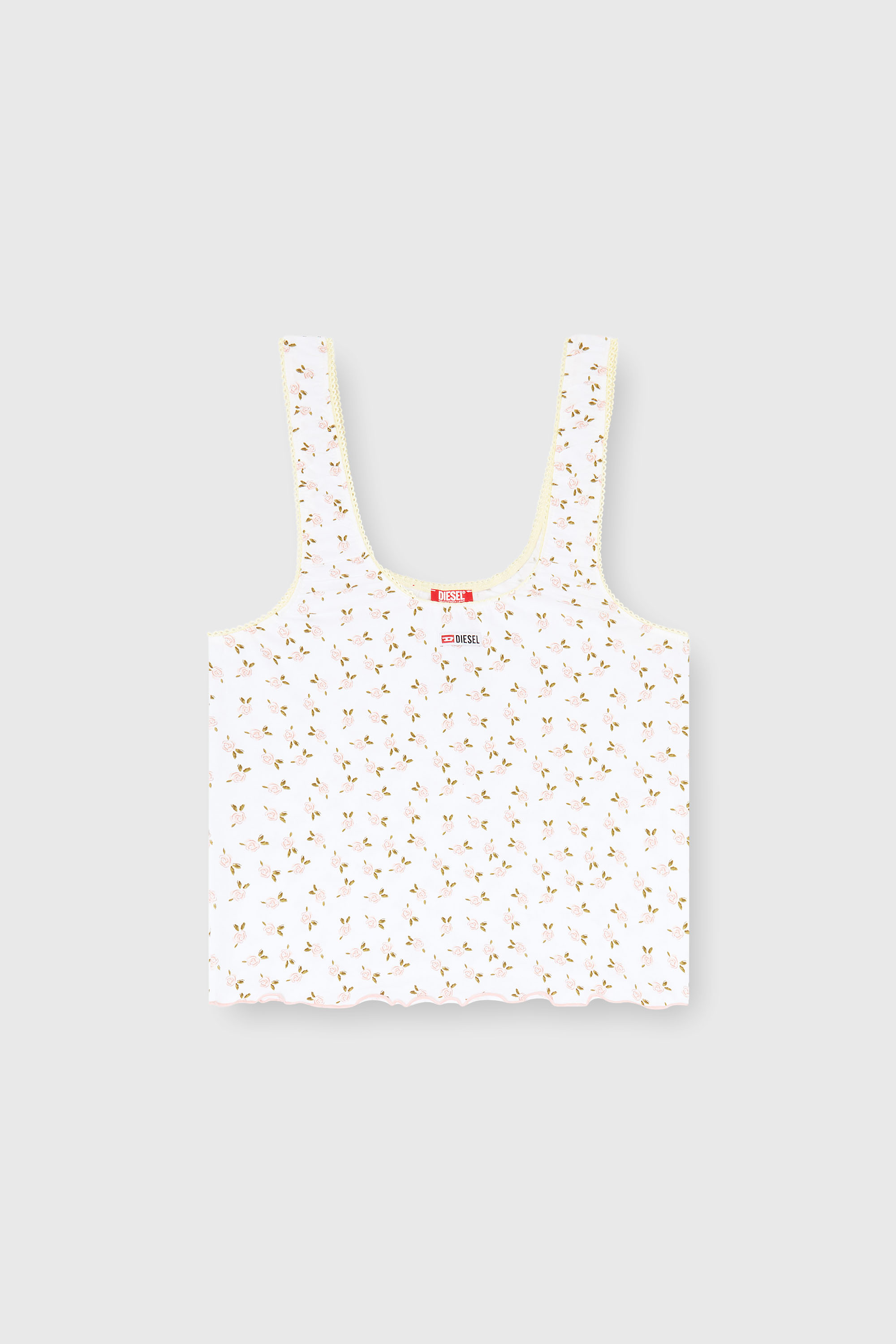 Diesel - GEORGIE-D-CORE, Woman's Stretch cotton top with floral print in White - 2