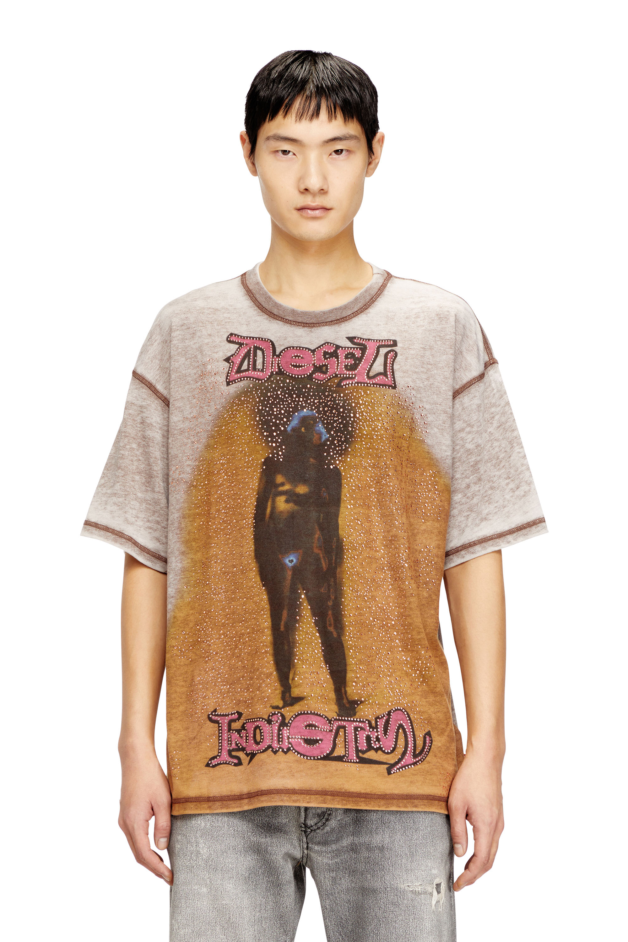 Diesel - T-BOXT-V12, Man's Relaxed T-shirt with print and studs in null - 1