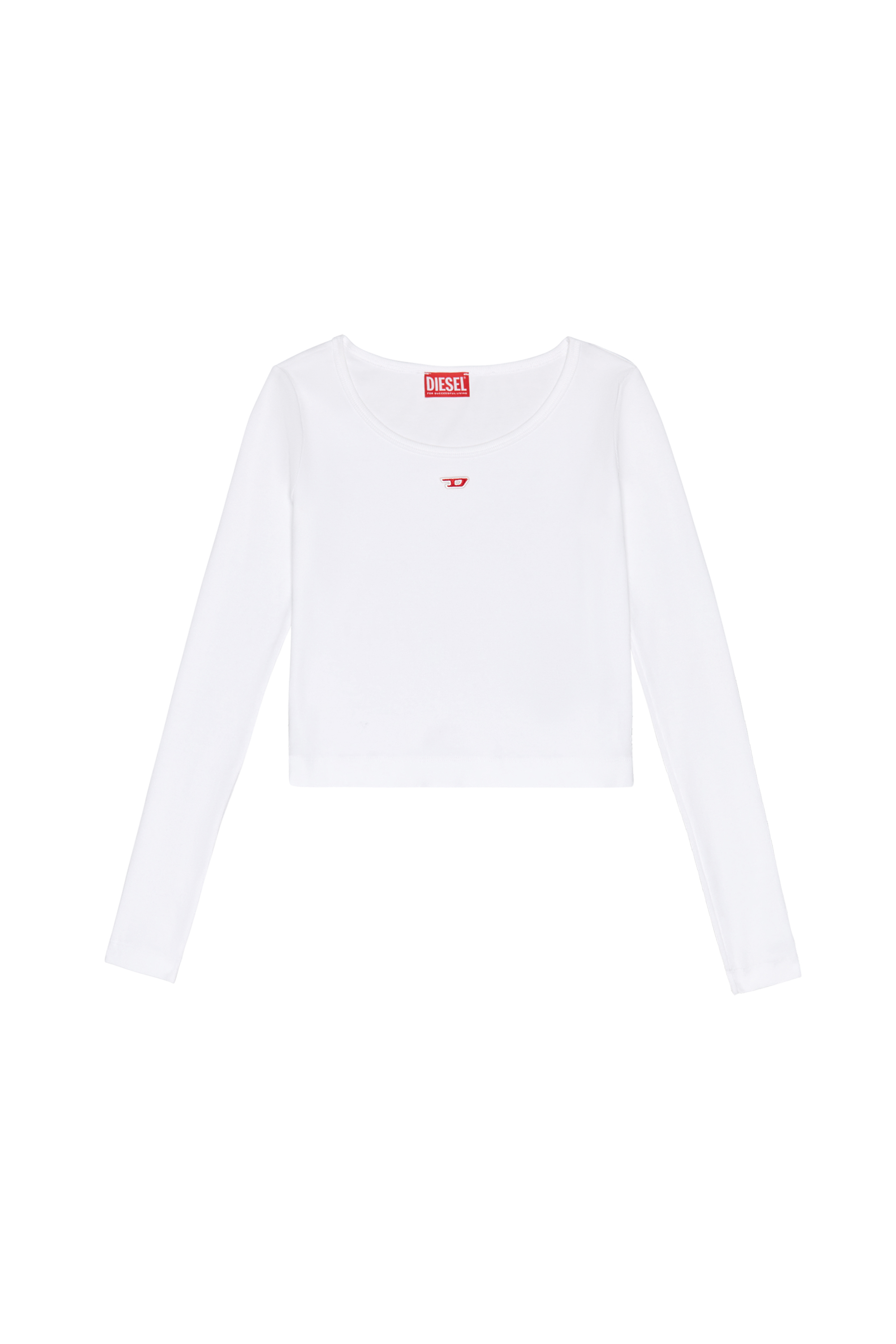 Diesel - T-BALLET-D, Woman's Long-sleeve top with embroidered D patch in White - 2