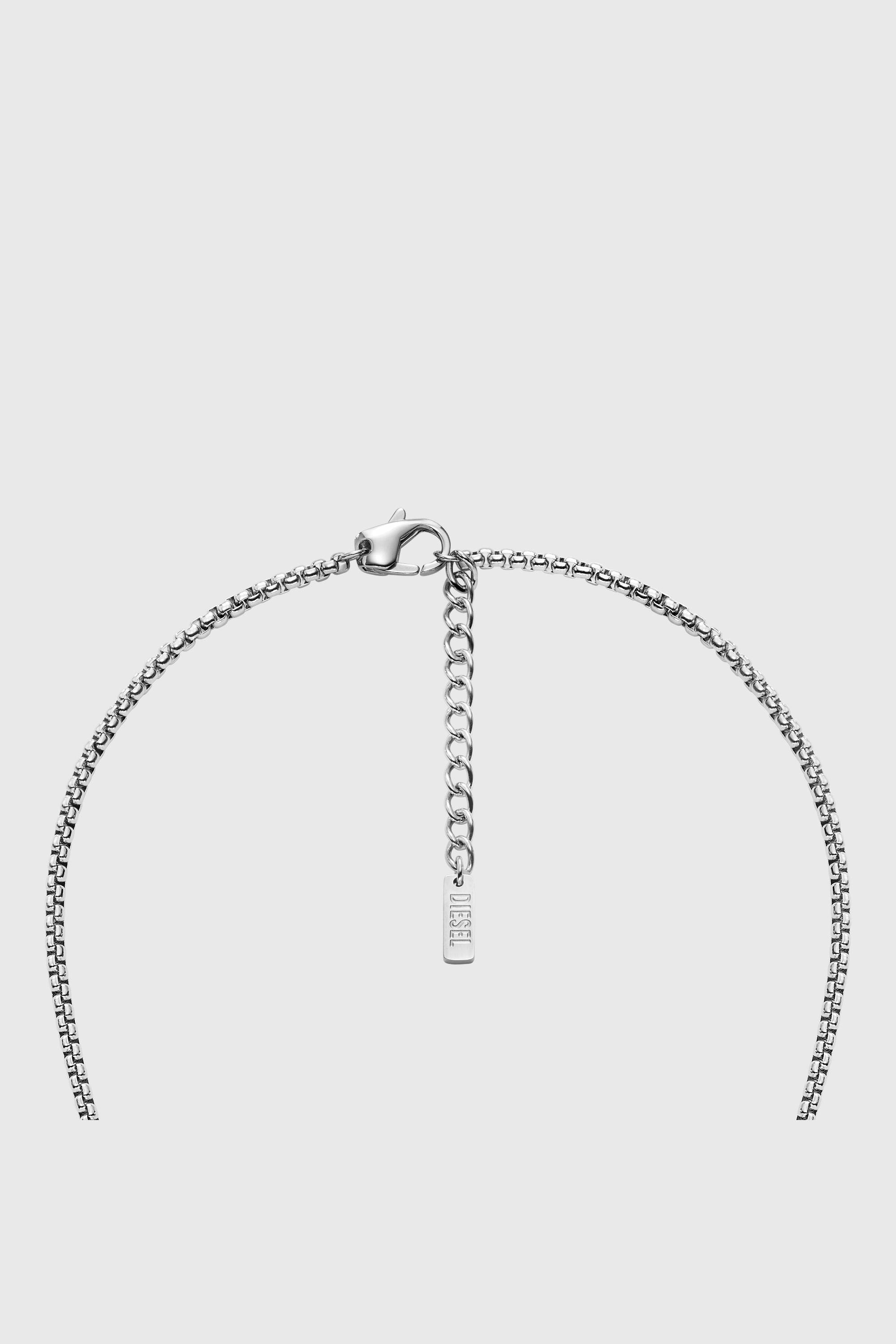 Diesel - DX1749040, Unisex's Stainless steel denim texture dog tag necklace in Silver - 3