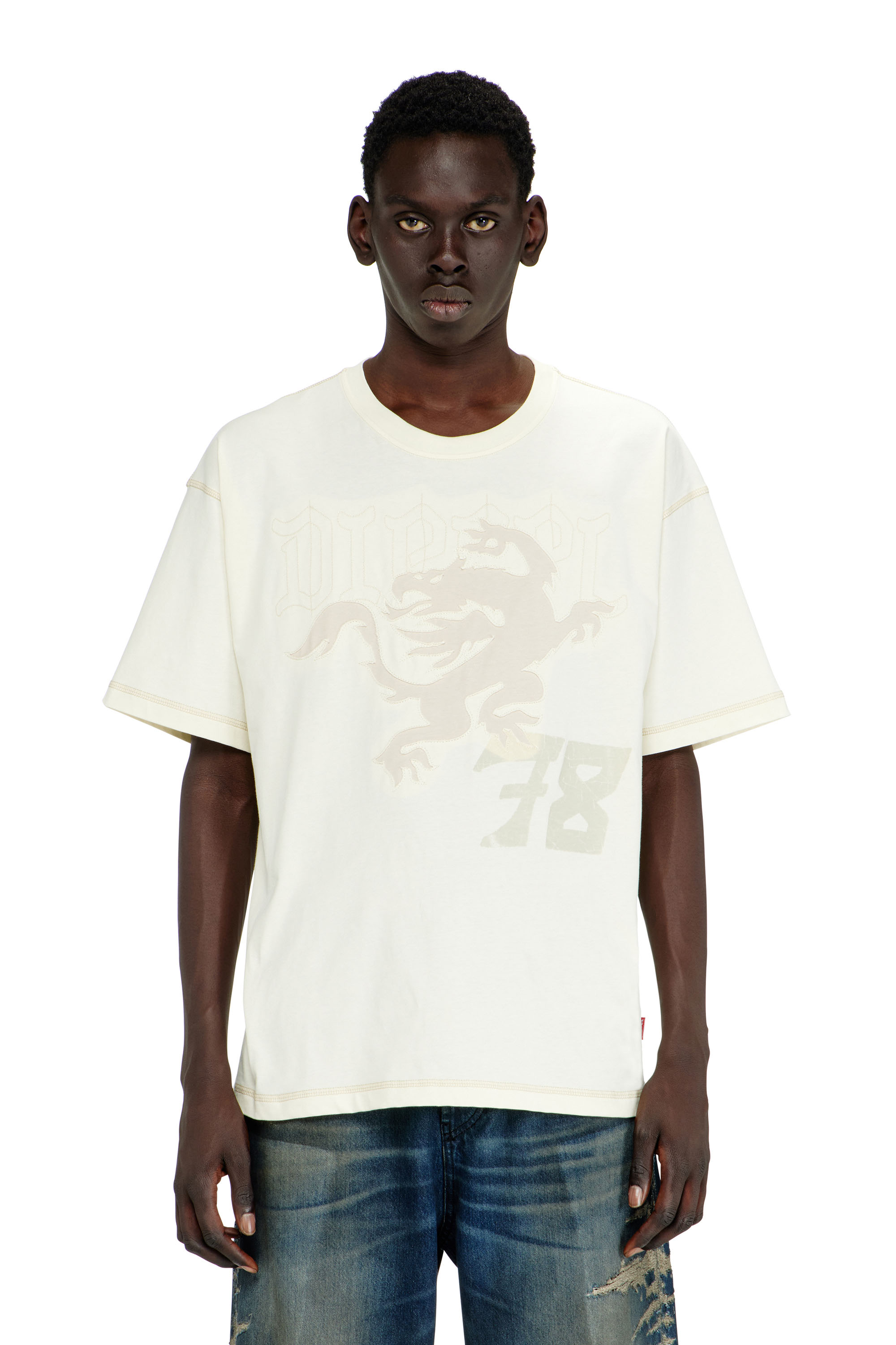 Diesel - T-BOXT-NOTCH, Man's Relaxed T-shirt with prints and embroderies in null - 1