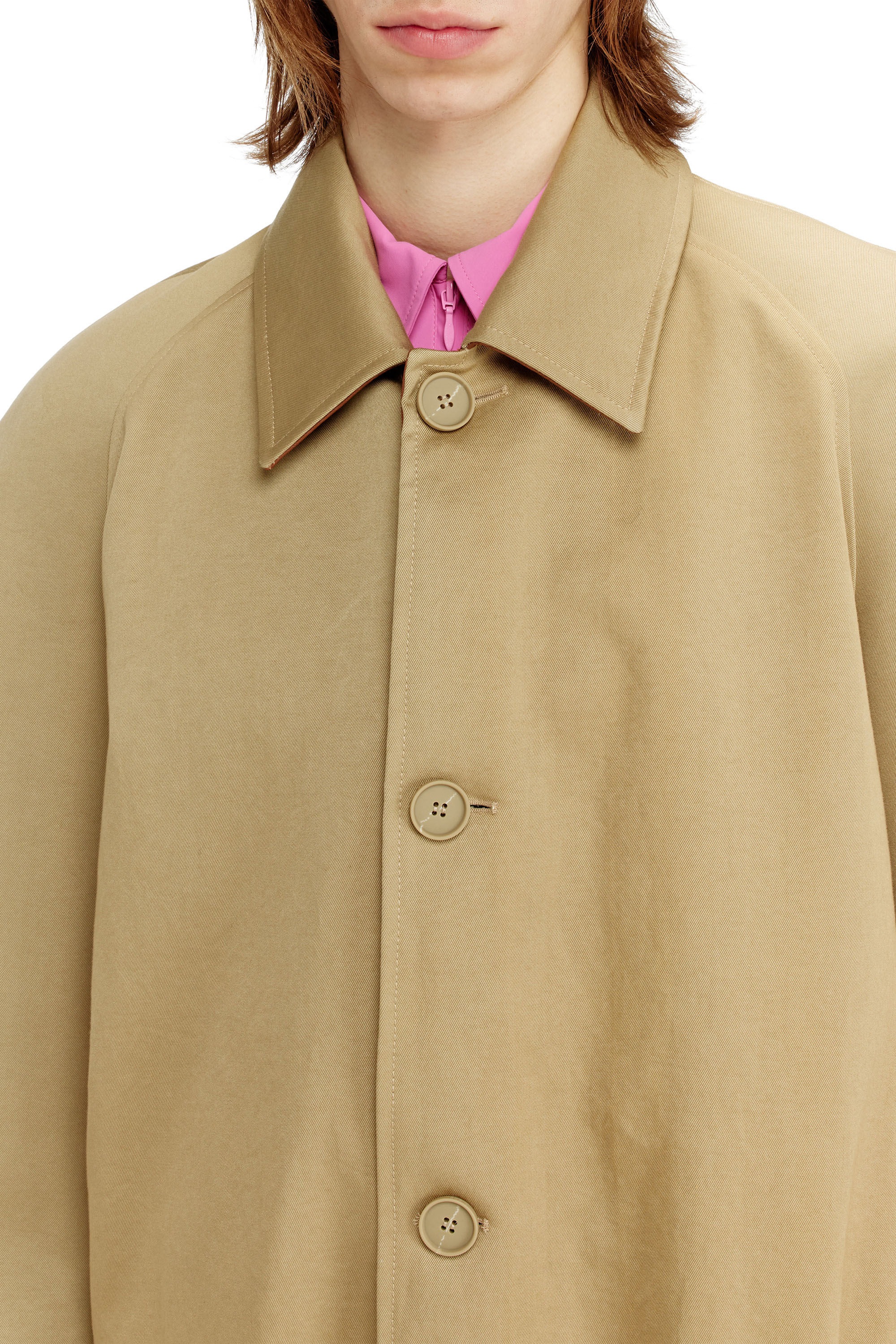 Diesel - J-ROUN, Man's Trench coat with cocoon sleeves in Light Brown - 5