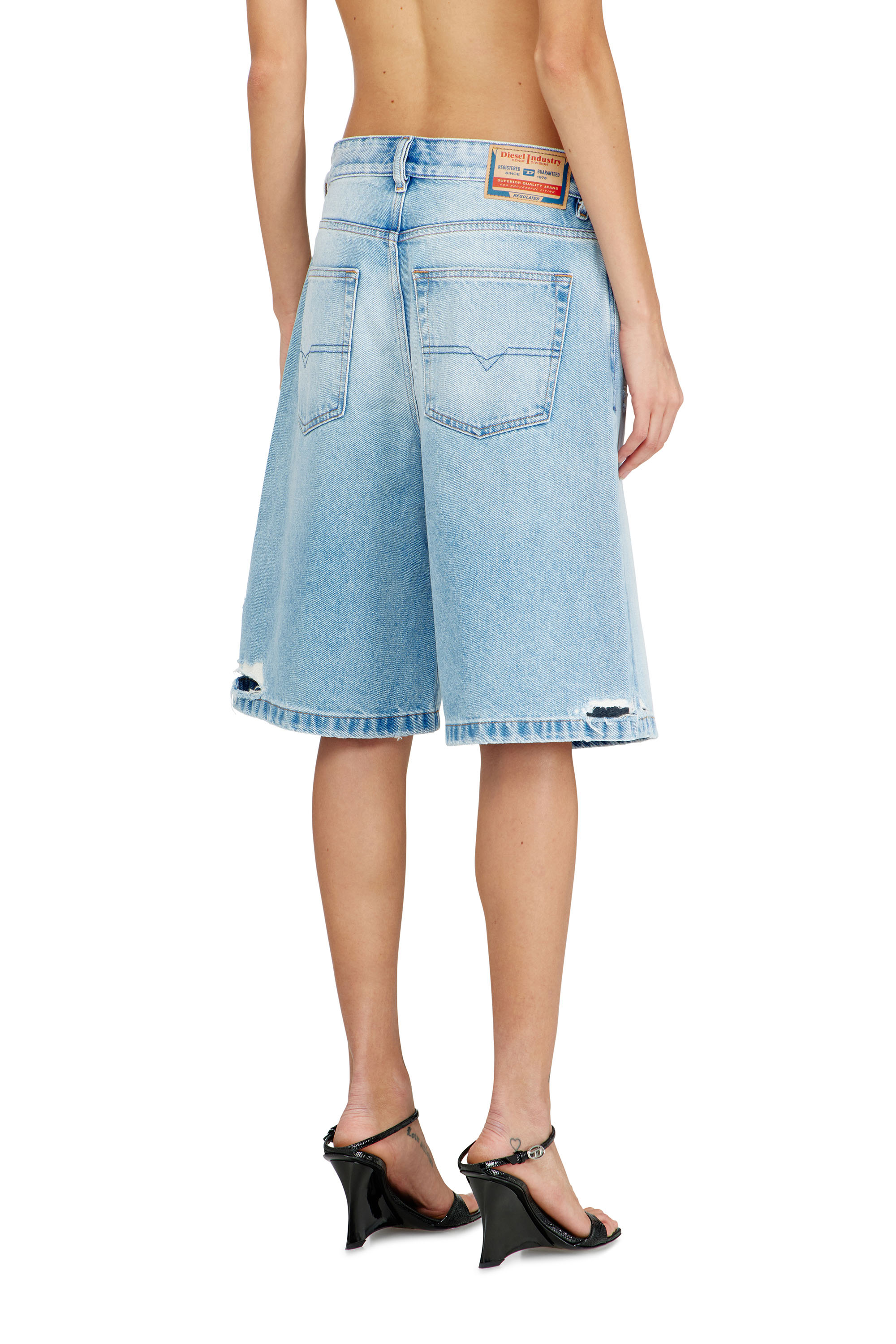 Diesel - DE-SIRE-SHORT, Woman's Shorts in destroyed denim in null - 4