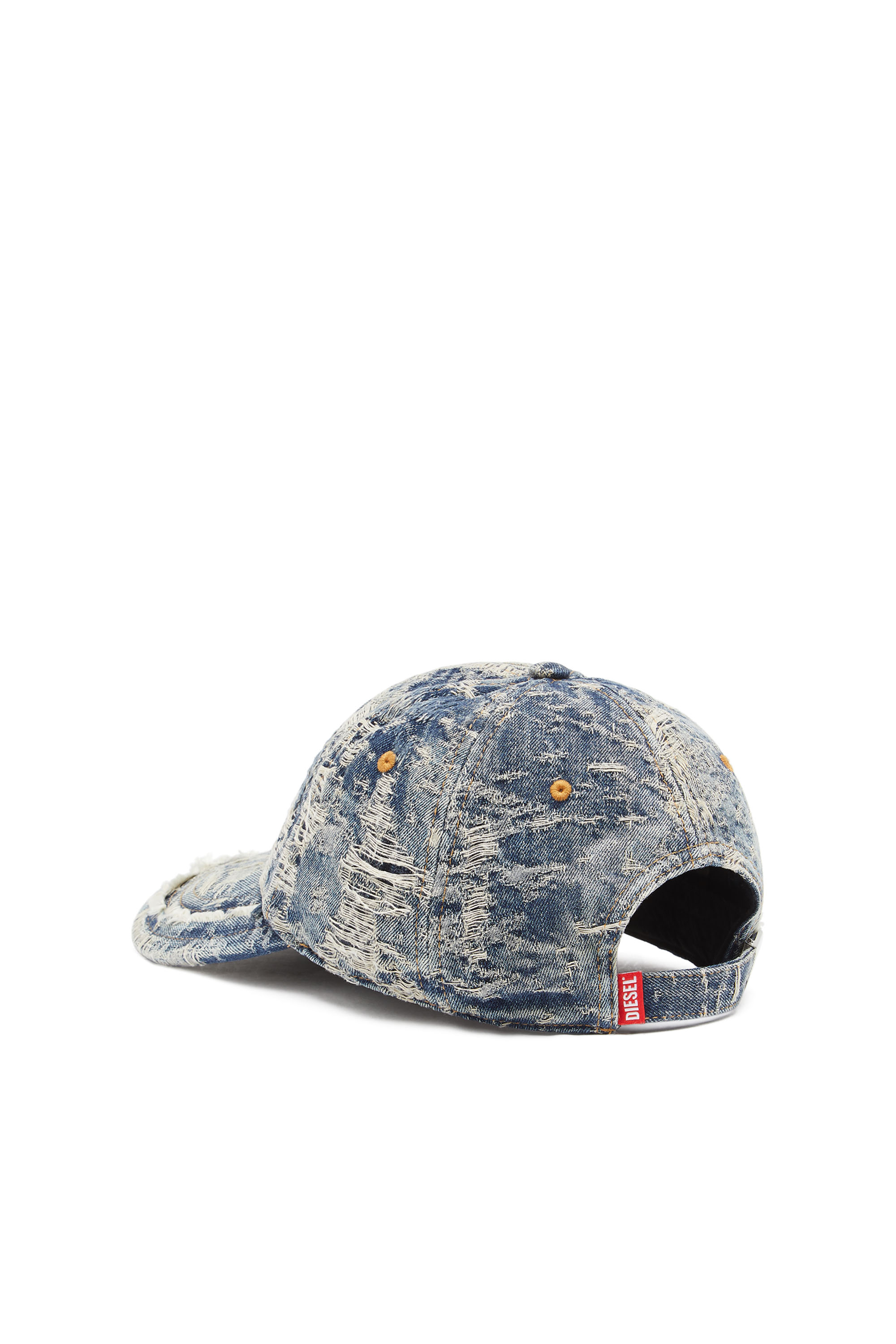 Diesel - C-ARMELO, Man's Baseball cap in distressed denim in Blue - 2