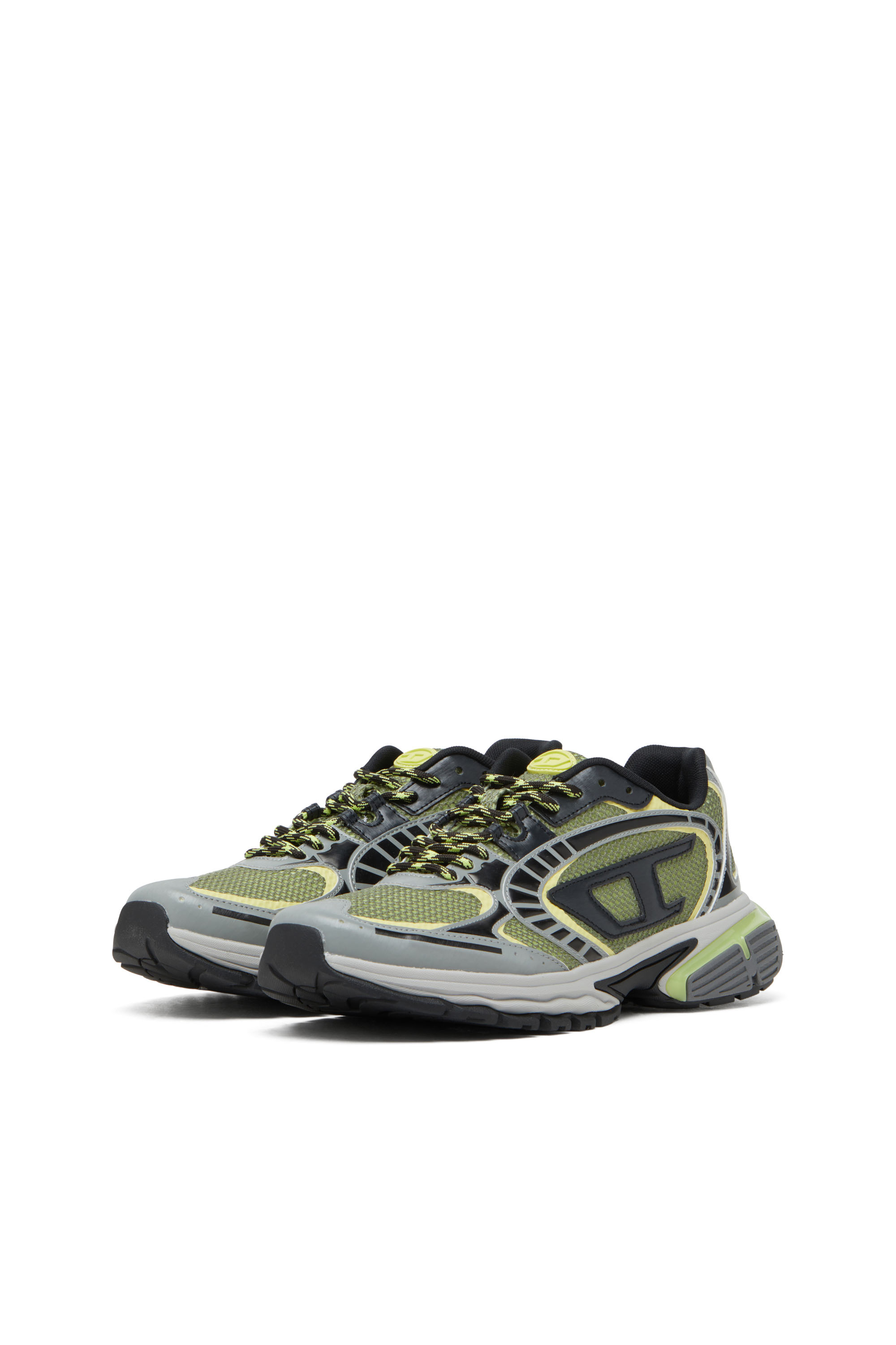 Diesel - S-PRO-V-DENSE LOW, Man's Mesh sneakers with Oval D logo in Grey/Green - 8