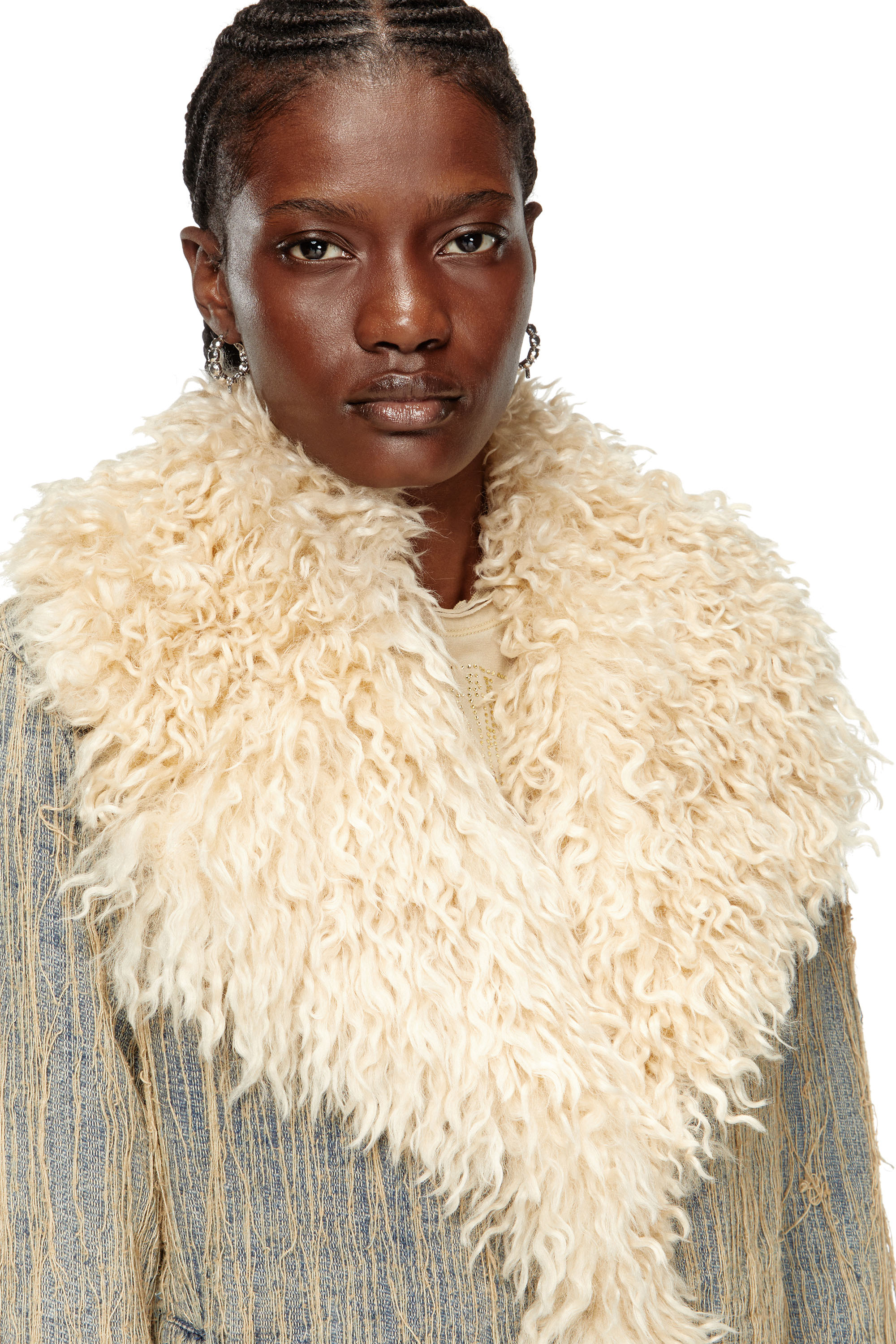 Diesel - DE-ACONIC-S, Woman's Jacket in floating-thread jacquard denim in Light Blue - 5