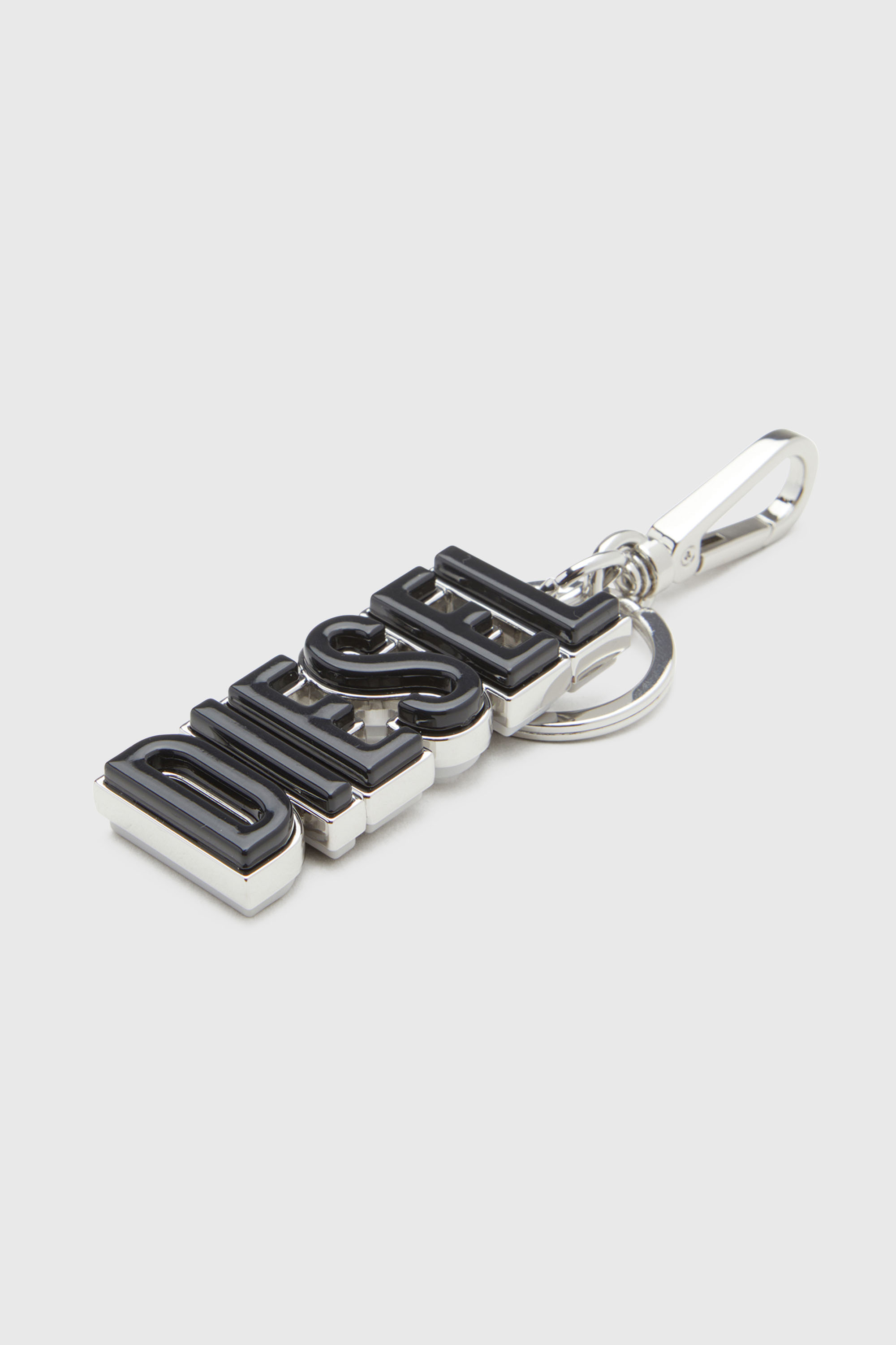 Diesel - DSL 3D KEY RING, Man's Metal and resin DIESEL keyring in Black/Silver - 3