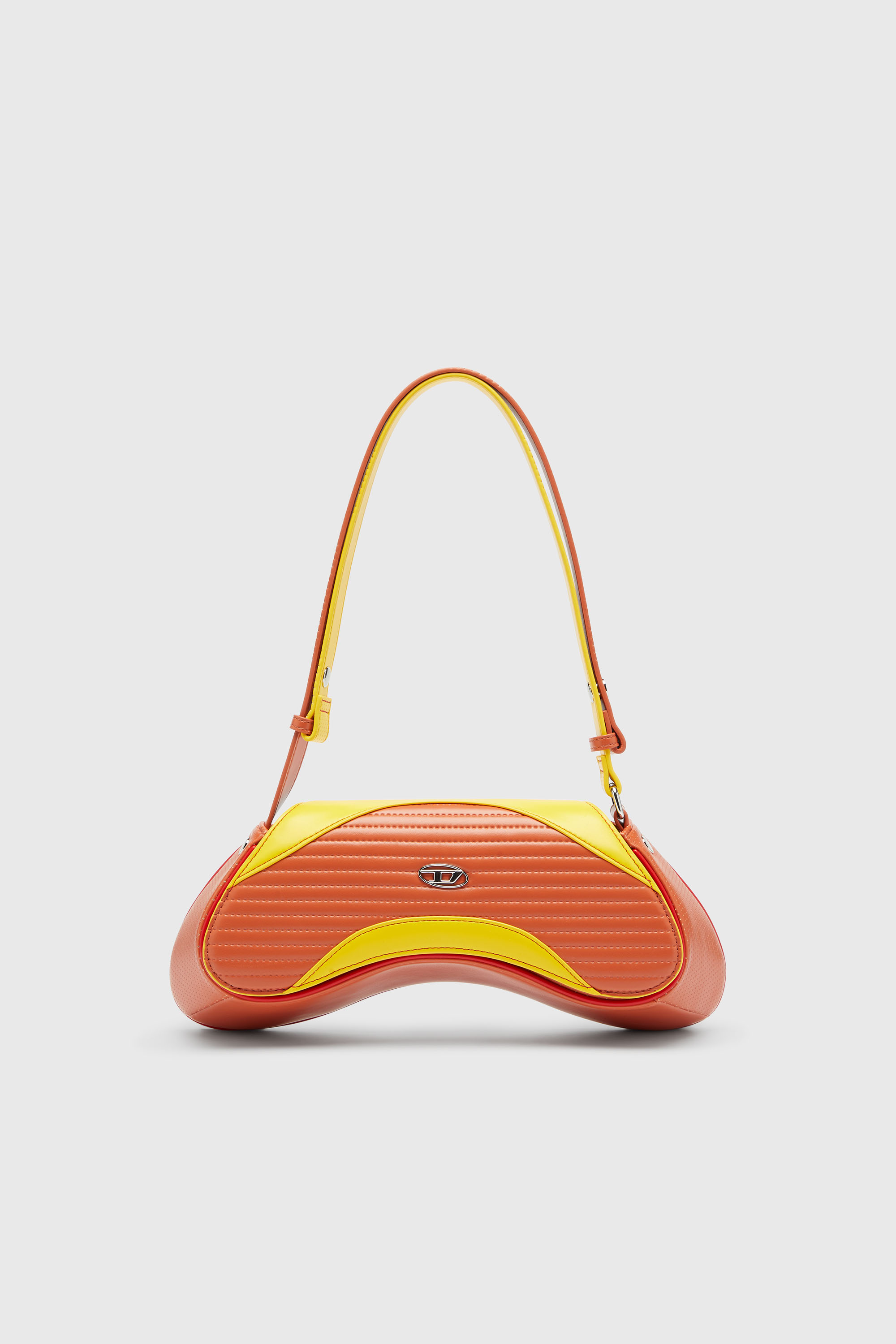 Diesel - PLAY CROSSBODY, Woman's Play - Crossbody bag in quilted perforated PU in Orange/Yellow - 2
