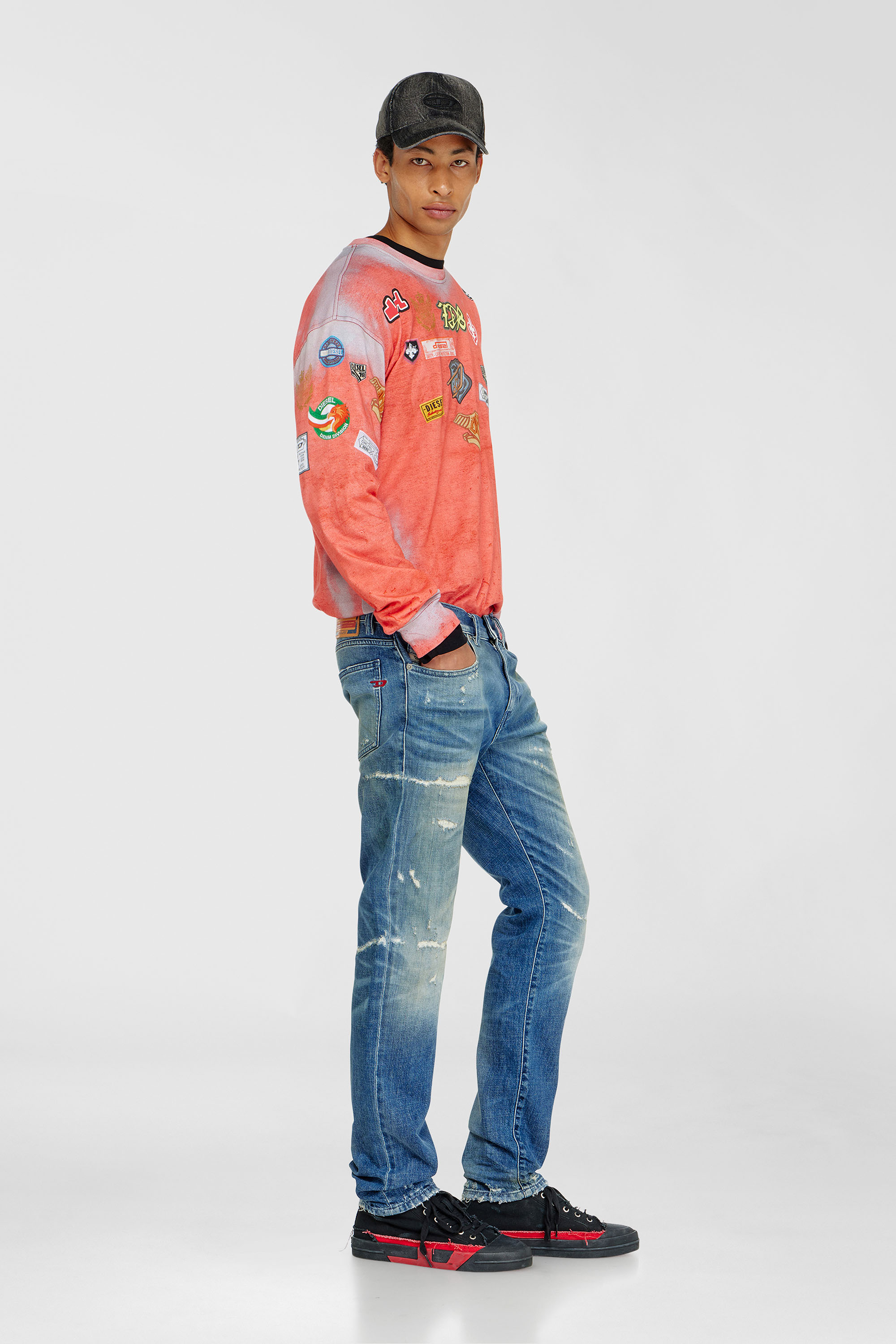 Diesel - Man's Slim Jeans 2019 D-Strukt 007EN, Medium blue - 2