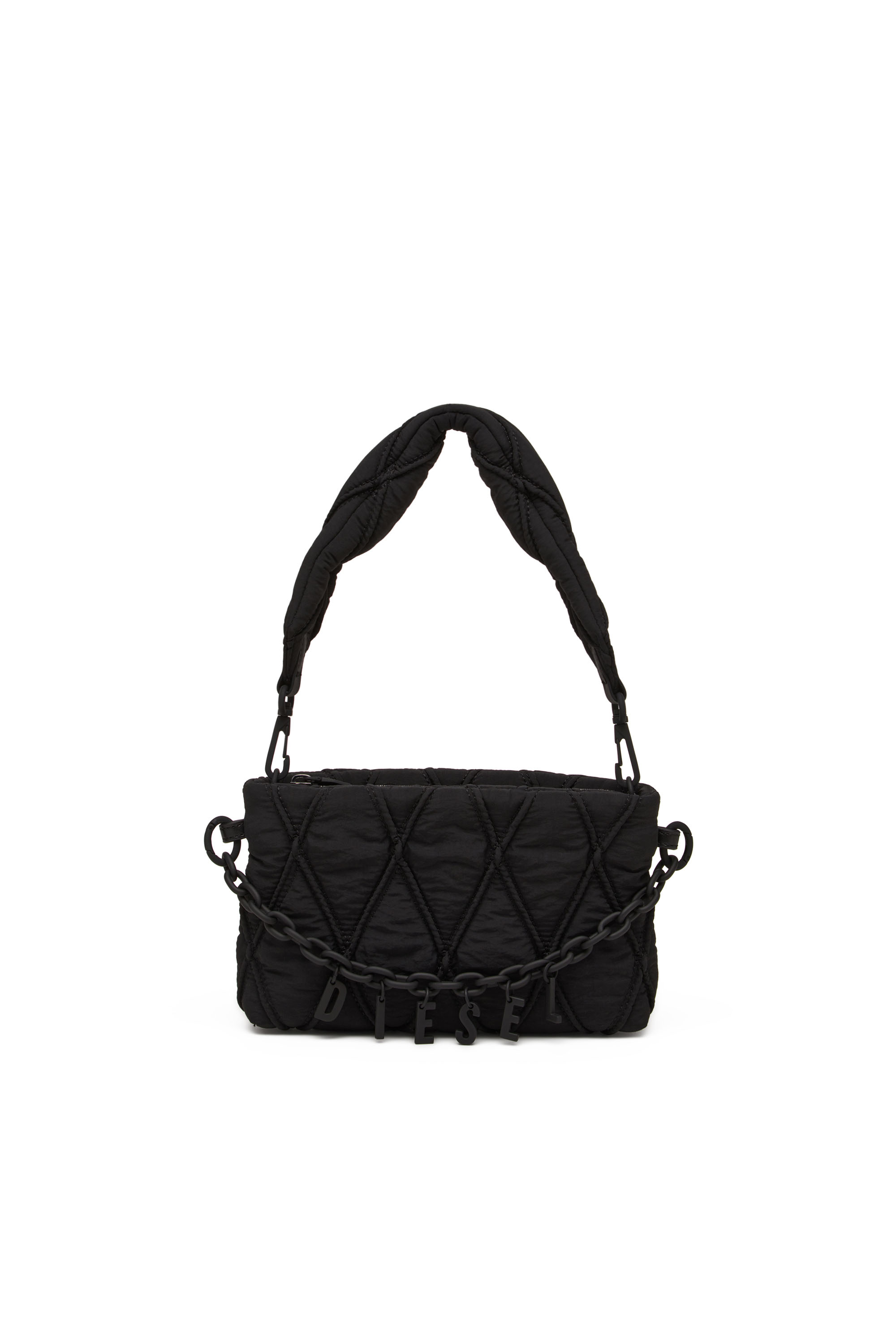 Diesel - CHARM-D POUCH, Woman's Pouch in quilted nylon in Black - 1