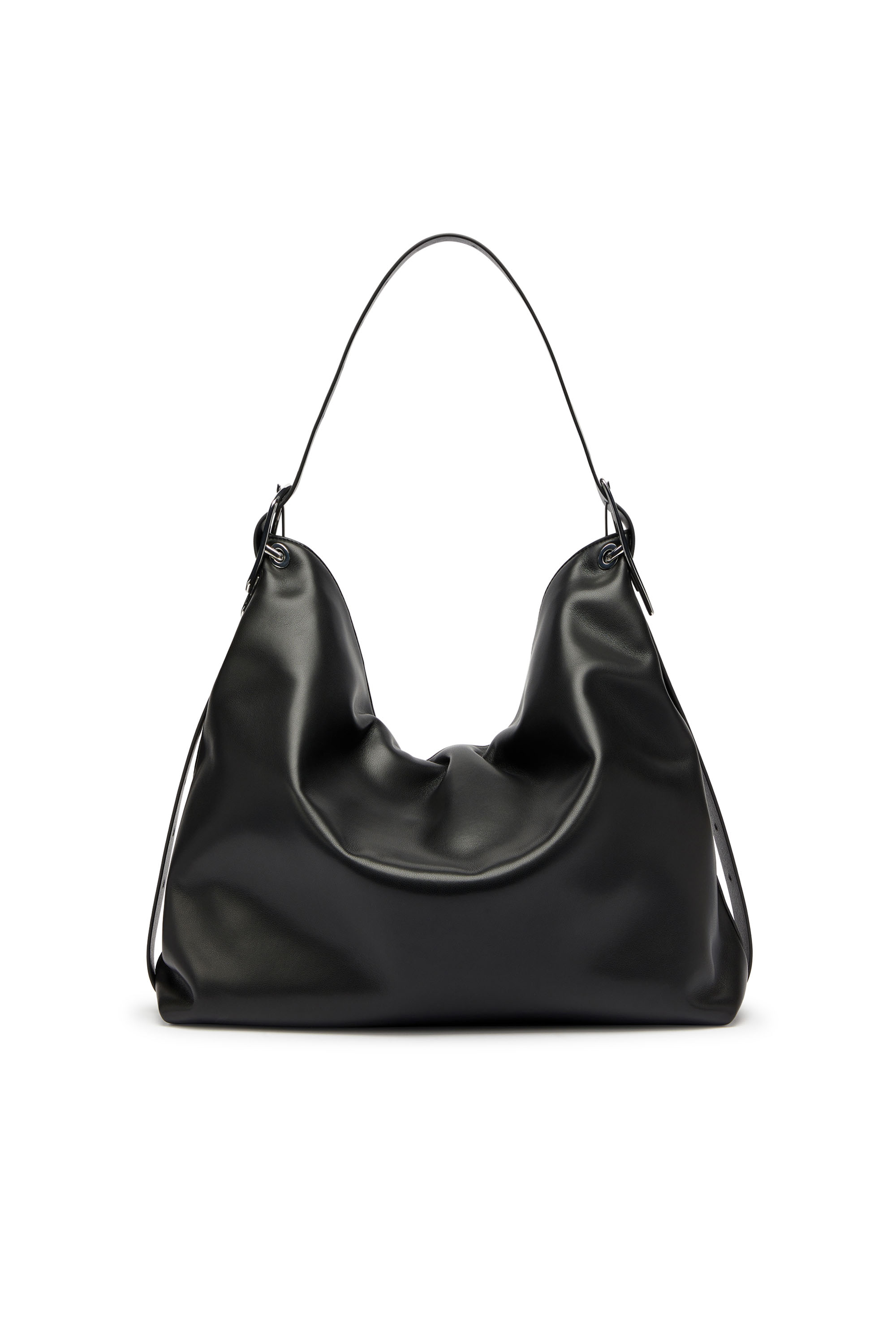 Diesel - D-LINE HOBO, Woman's D-Line-Leather hobo bag in Black - 4