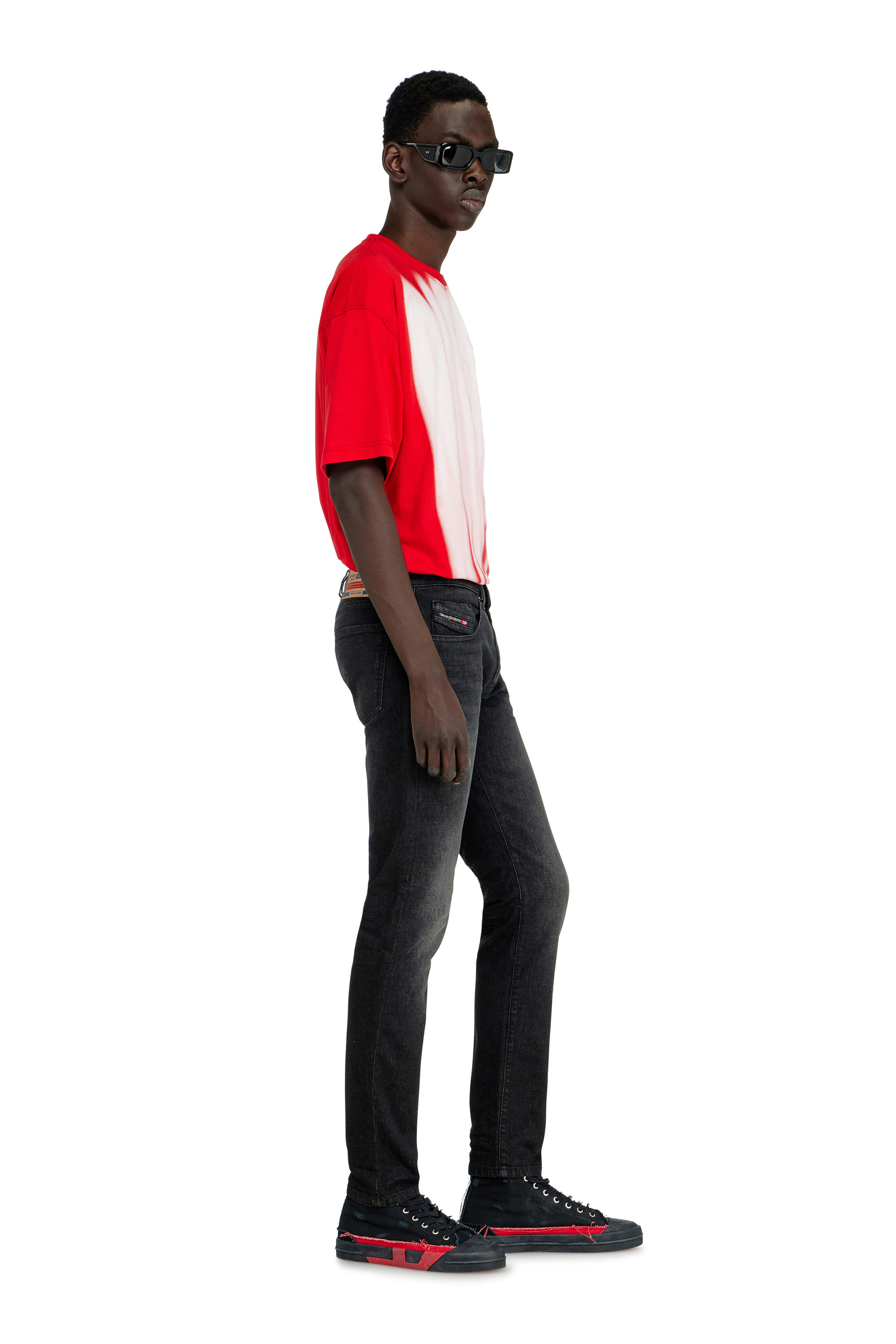 Diesel - Man's Slim Jeans 2019 D-Strukt 0DBDT, Black/Dark grey - 4