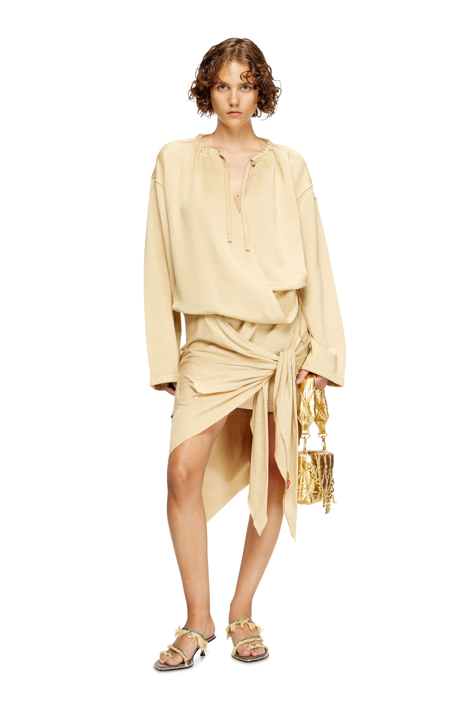 D-HAVANNA KITTIE, Blue Diesel - D-HAVANNA KITTIE, Woman's D-Havanna Kittie-Frayed-denim mules with crystals in Blue - 7