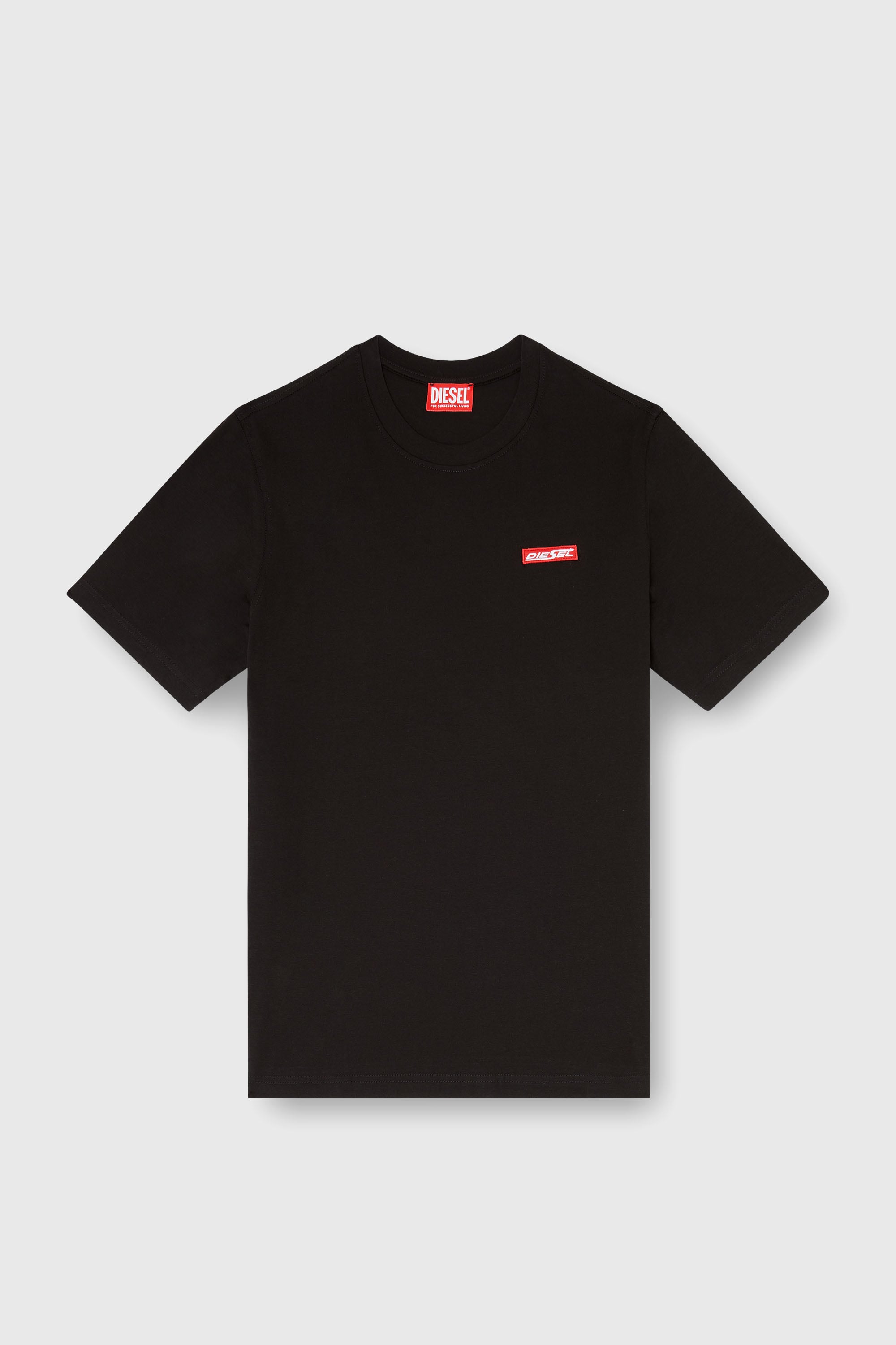 Diesel - T-ADJUST-AA12, Man's Cotton T-shirt with logo patch in Black - 2