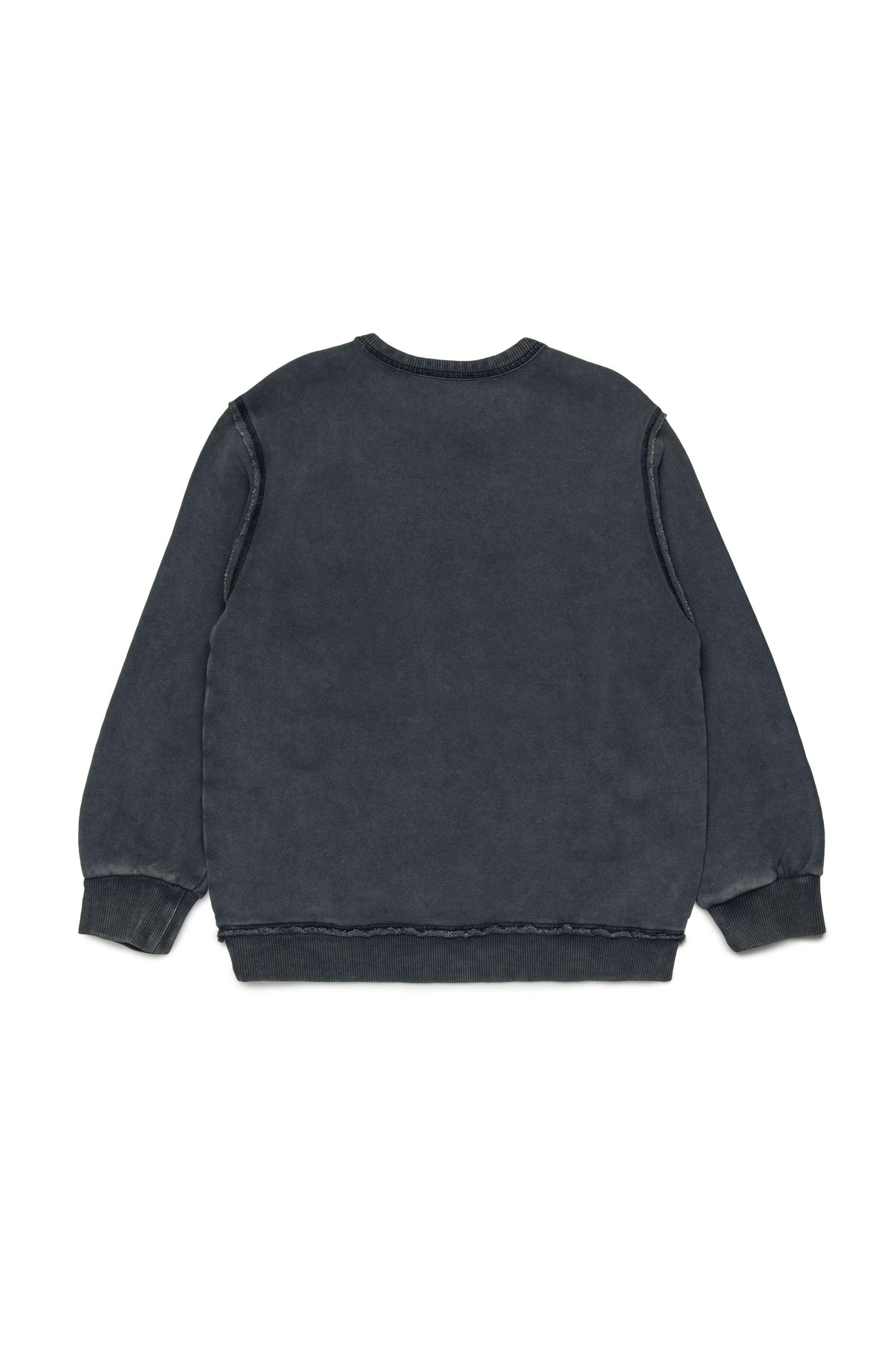 Diesel - SBOXTRAW OVER, Man's Cotton sweatshirt with embossed logo in Black - 2