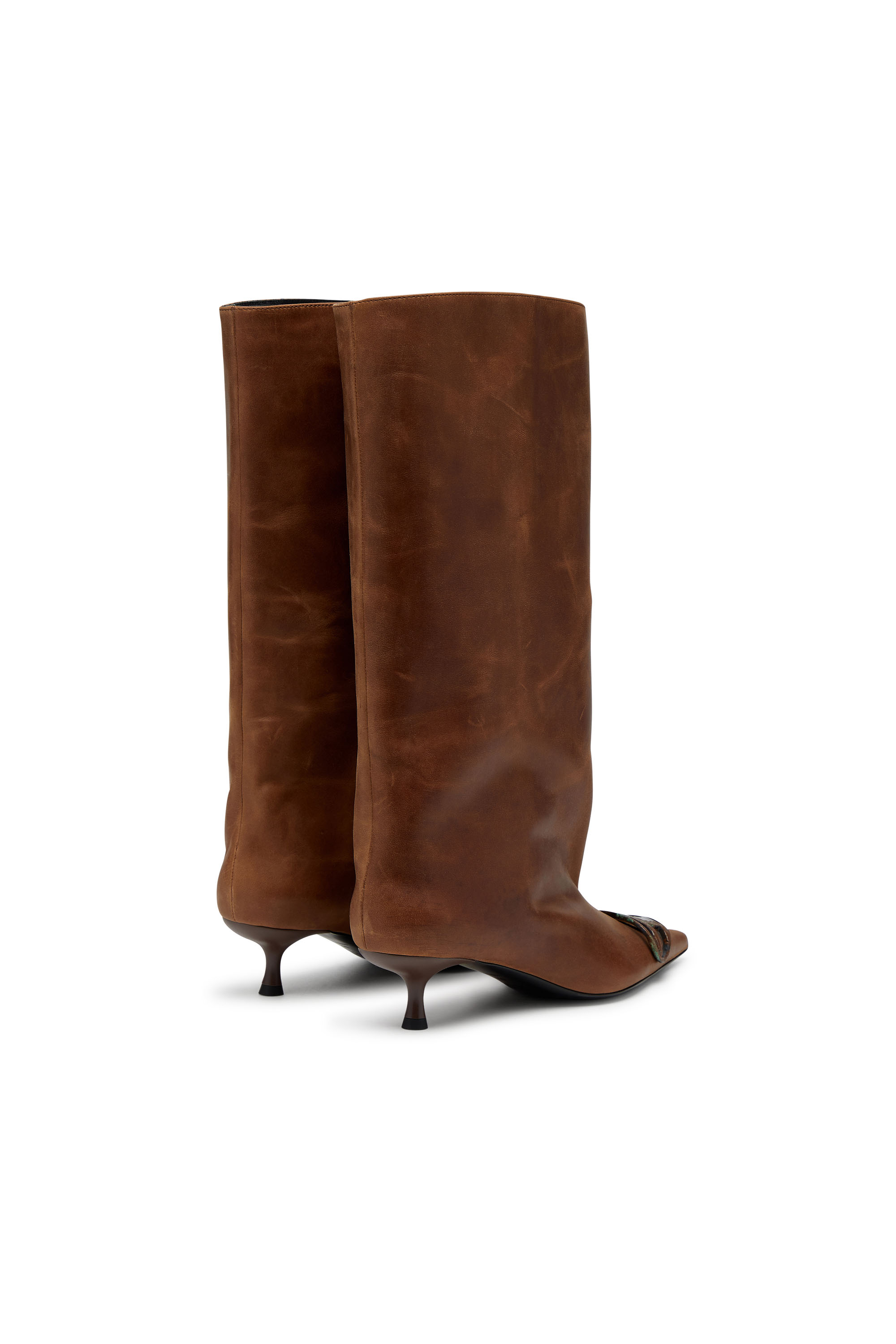 Diesel - D-VENUS 40 KB TUBE, Woman's D-Venus-Knee-high boots in oiled leather in Brown - 3