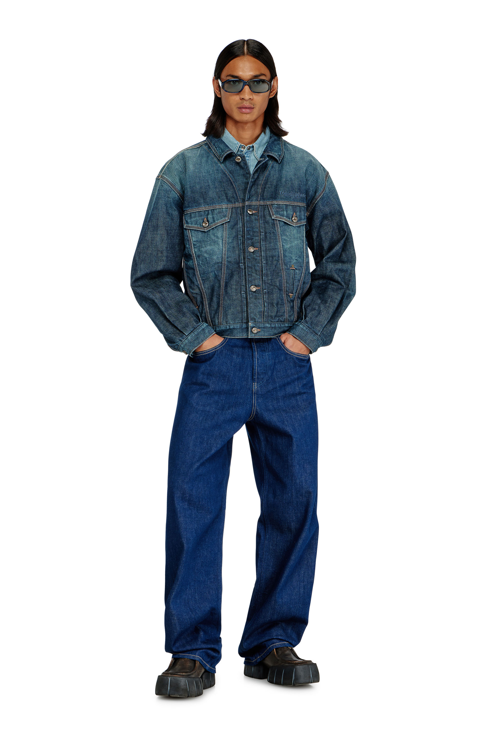 Diesel - Man's Relaxed Jeans 2001 D-Macro 09Q09, Dark Blue - 2