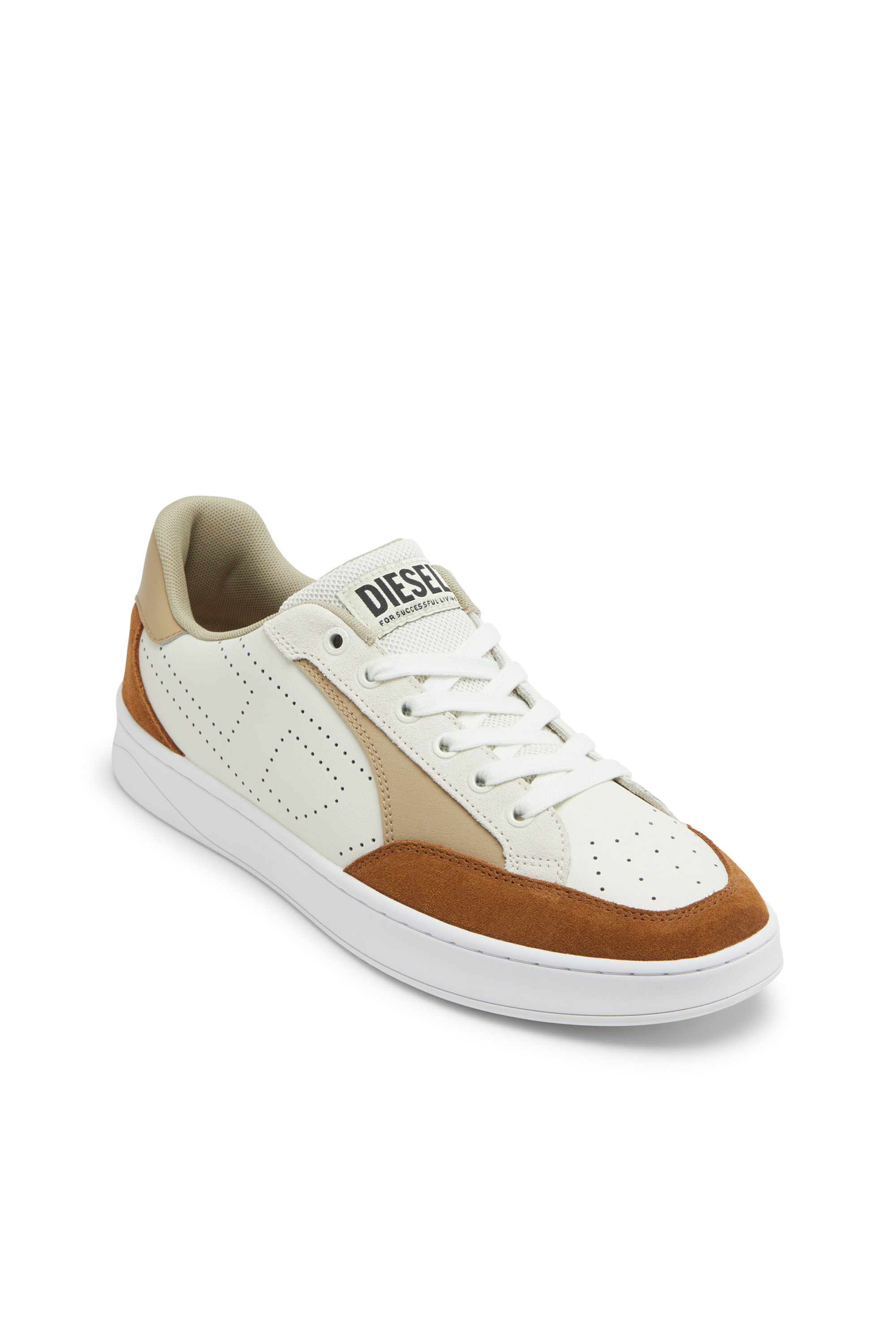 DIESEL★関税込み s-dakota low top スニーカー Men's S-Dakota-Leather sneakers with perforated logo | Black