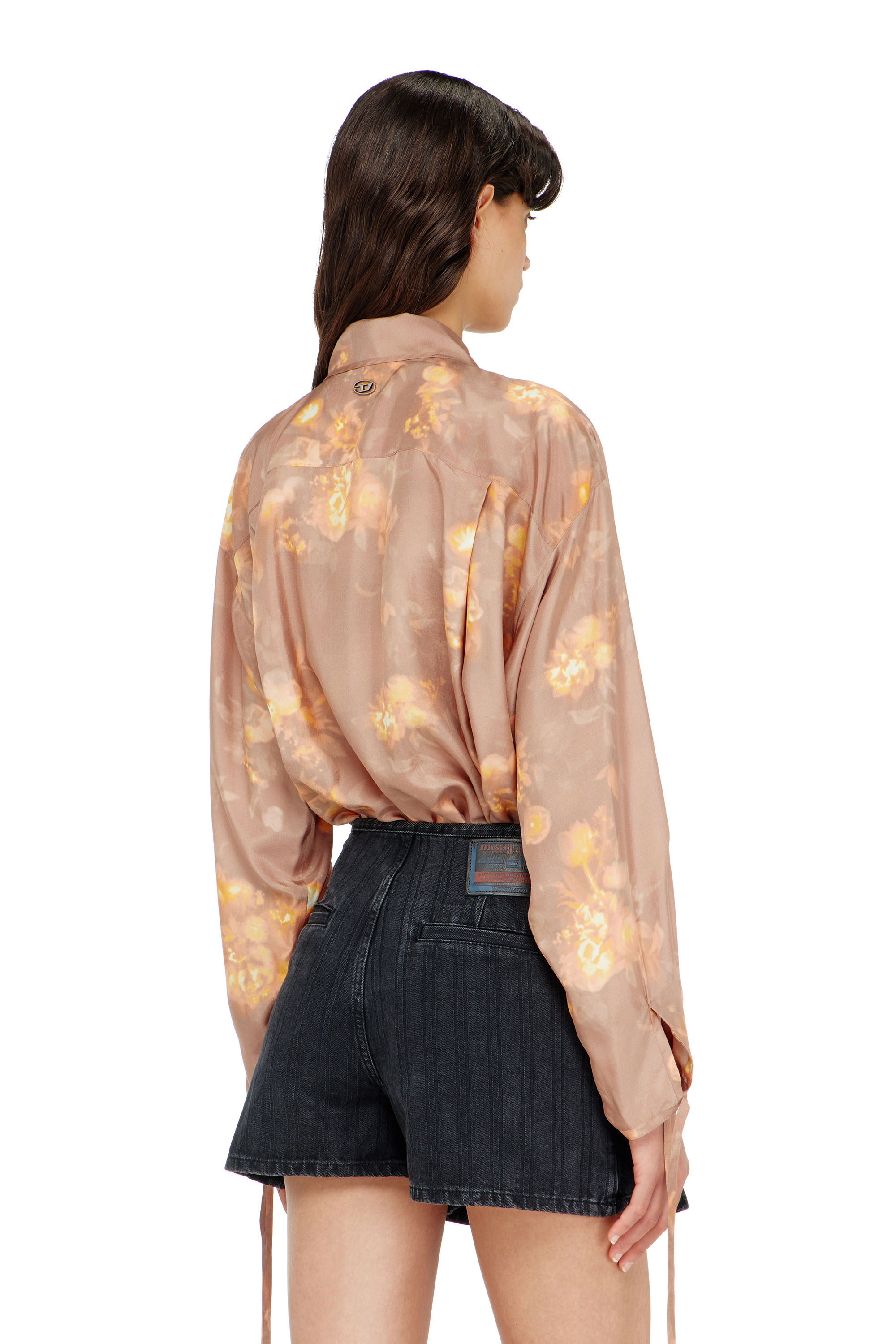 Diesel - C-ALLAS-T1, Woman's Shirt in floral-print habotai silk in null - 4