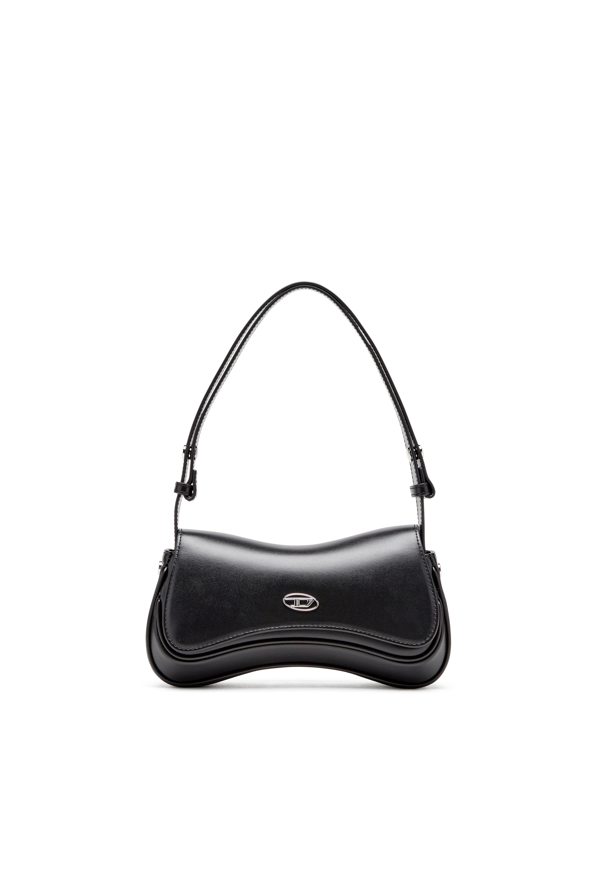 Diesel - PLAY CLUTCH, Woman's Play-Semi gloss leather shoulder bag in Black - 8